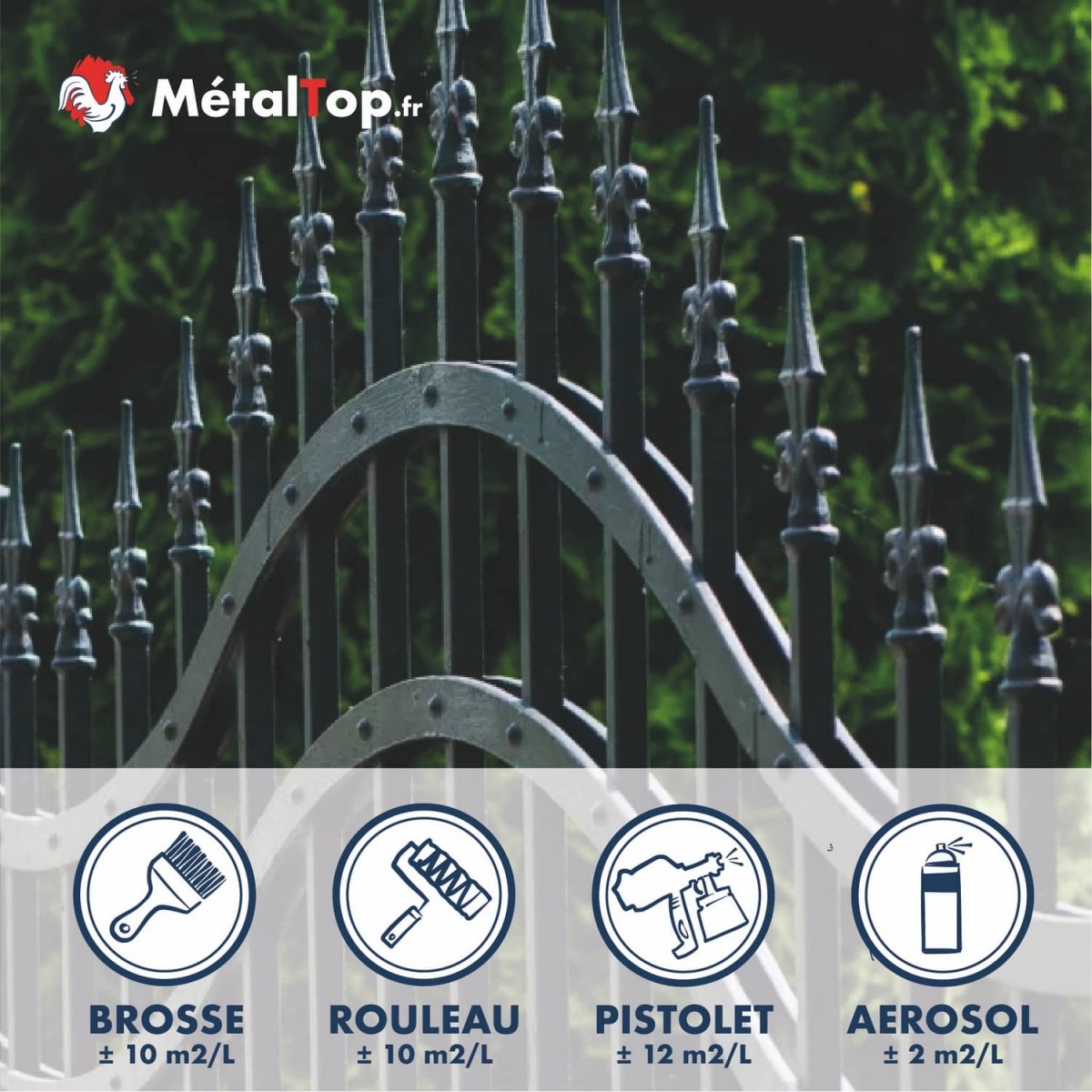 Peinture Metal - Gris anthracite - RAL 7016 - 5 L - Métaltop - 5