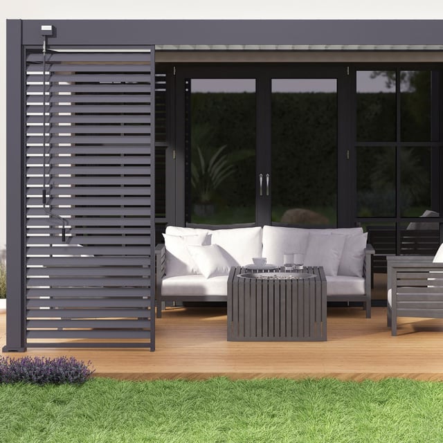 Pergola Bioclimatica Ombréa VS 3x4M addossata - Antracite/Bianco - V2