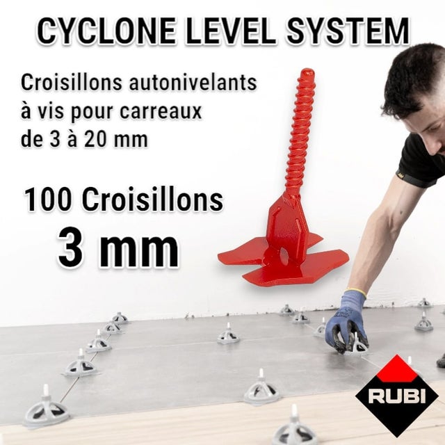 100 croisillons autonivellants à vis 3mm en 