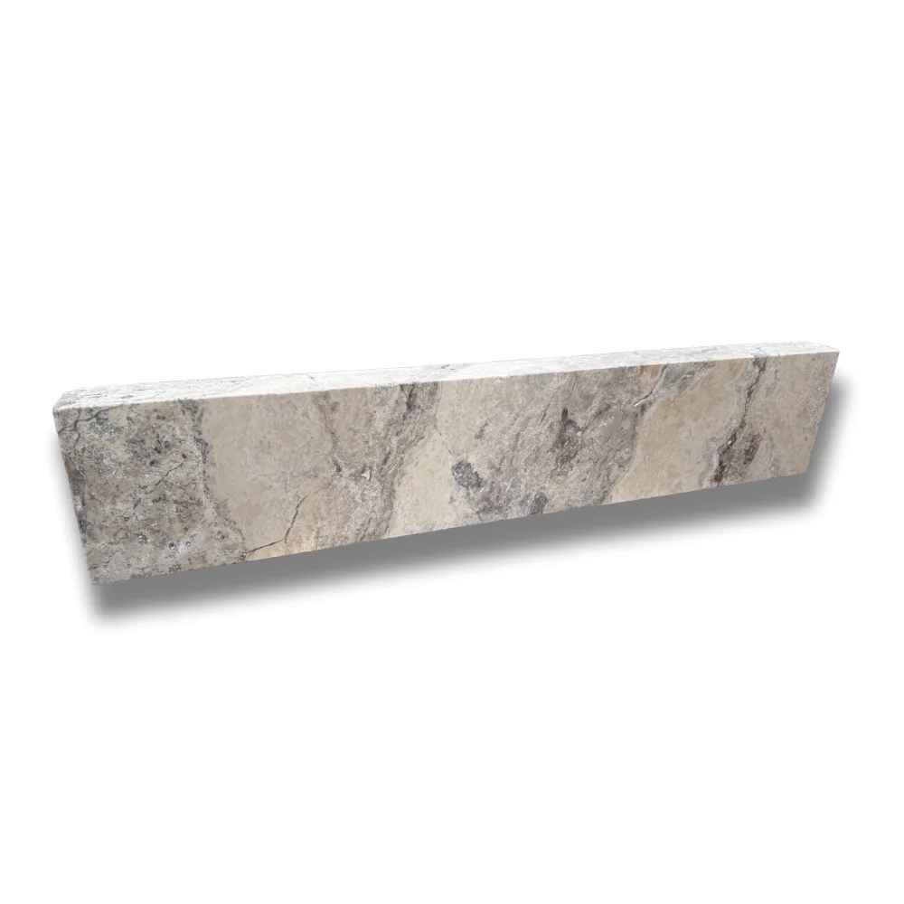 Trawertyn Obrzeże Warm Grey Bębnowany Szlif 100x20x6 | Opornik