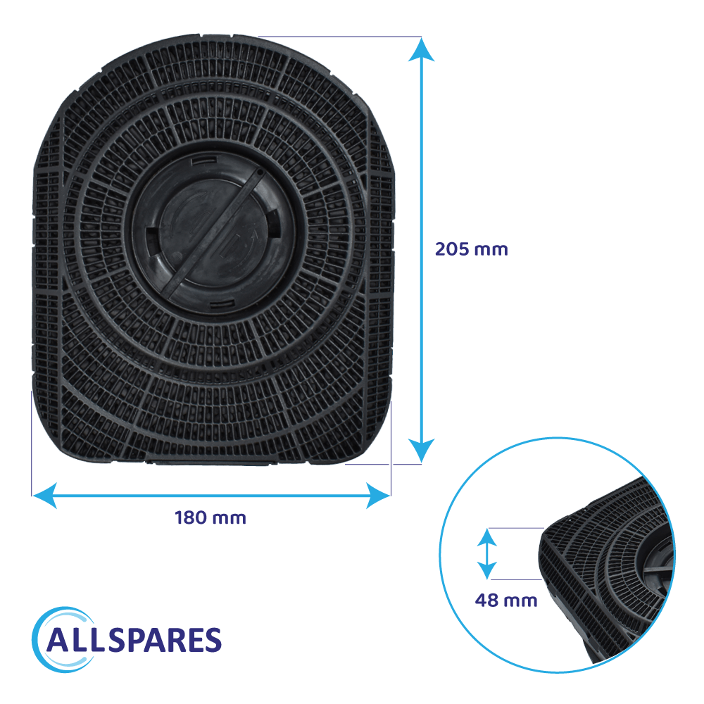Whirlpool, Electrolux, Elica filtro di carbone anti-odori 484000008783