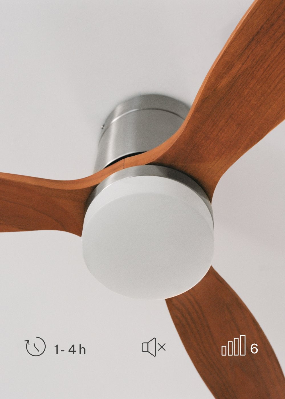 CREATE - WIND CALM M - Ventilateur de plafond silencieux 40W avec pales techniques en ABS Ø132cm avec eclaraige sans wifi - 7