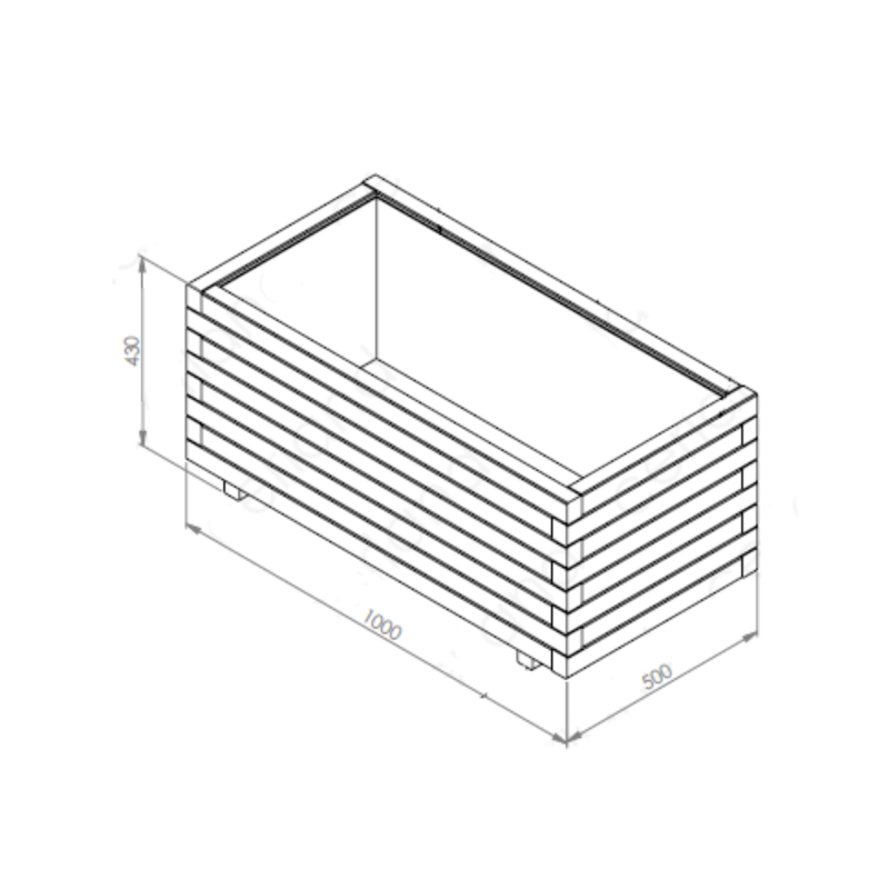 Jardinière Bois Rectangle Stockolm 145l Jardipolys - 5