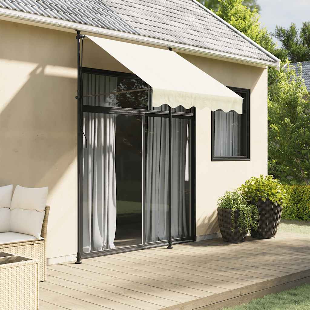 Maison exclusive - toldo retráctil tela y acero crema 200x115 cm
