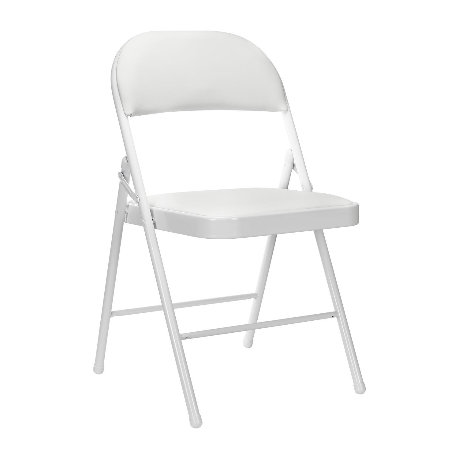 OEF Furnishings Sedia Pieghevole Imbottita In Vinile (4 Pezzi) - Telaio In Acciaio Lega, Seduta 39,4 Cm, Imbottitura 3,2 Cm - Blu Scuro