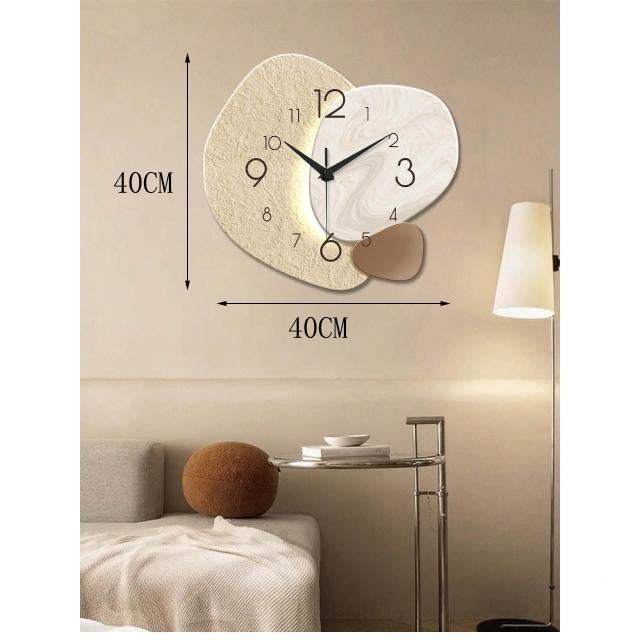 Horloge murale silencieuse et minimaliste moderne ZAEWRY - Mouvement à quartz, boîtier en bois, idéale pour la chambre, le salon ou le bureau, 40 cm - 2