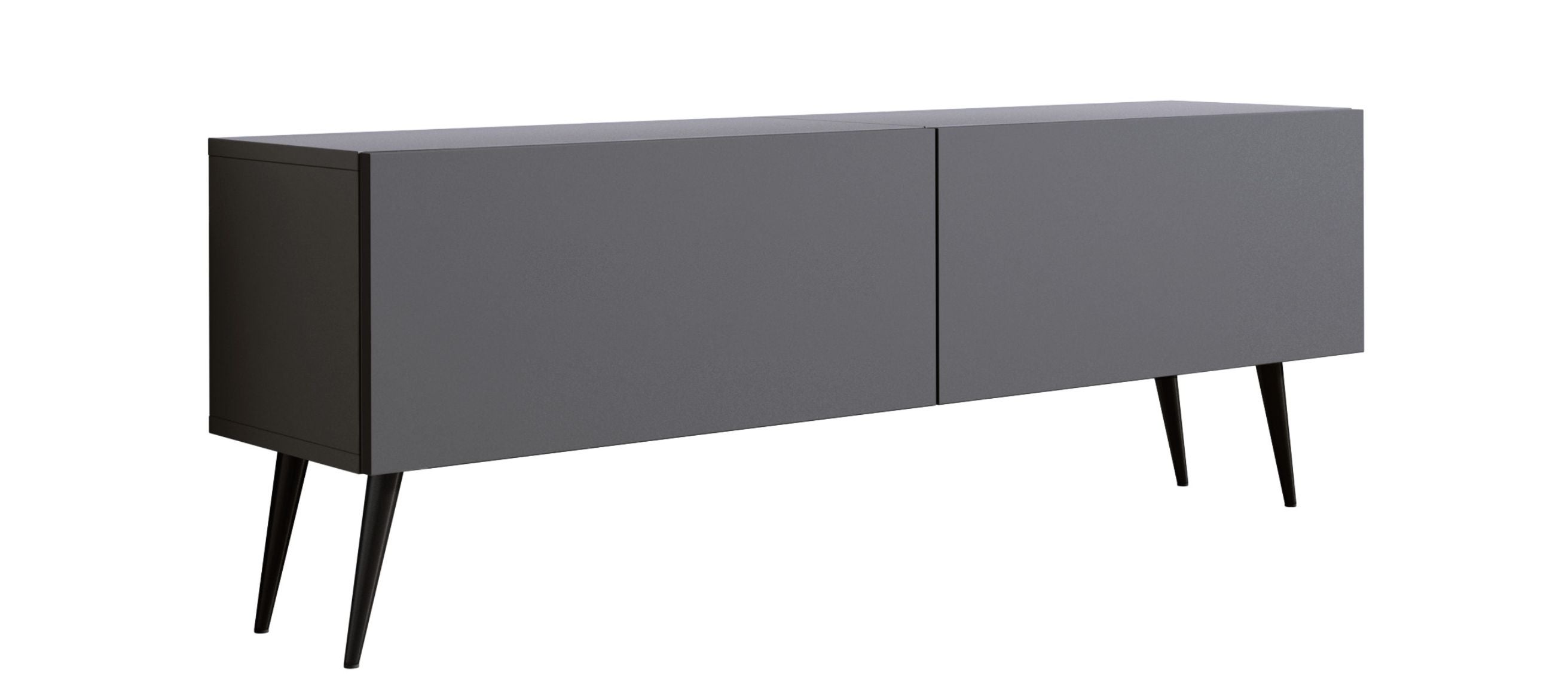 Szafka RTV : Antracyt, czarne nogi, 140 x 32 x 52 cm