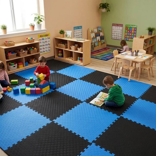 Artatami® Tatami Puzzle 1x1x20 mm Preto - Azul【1 Unidade】Artes Marciais. Caratê, Judô e Taekwondo, Borracha EVA. Antiderrapante. - 6