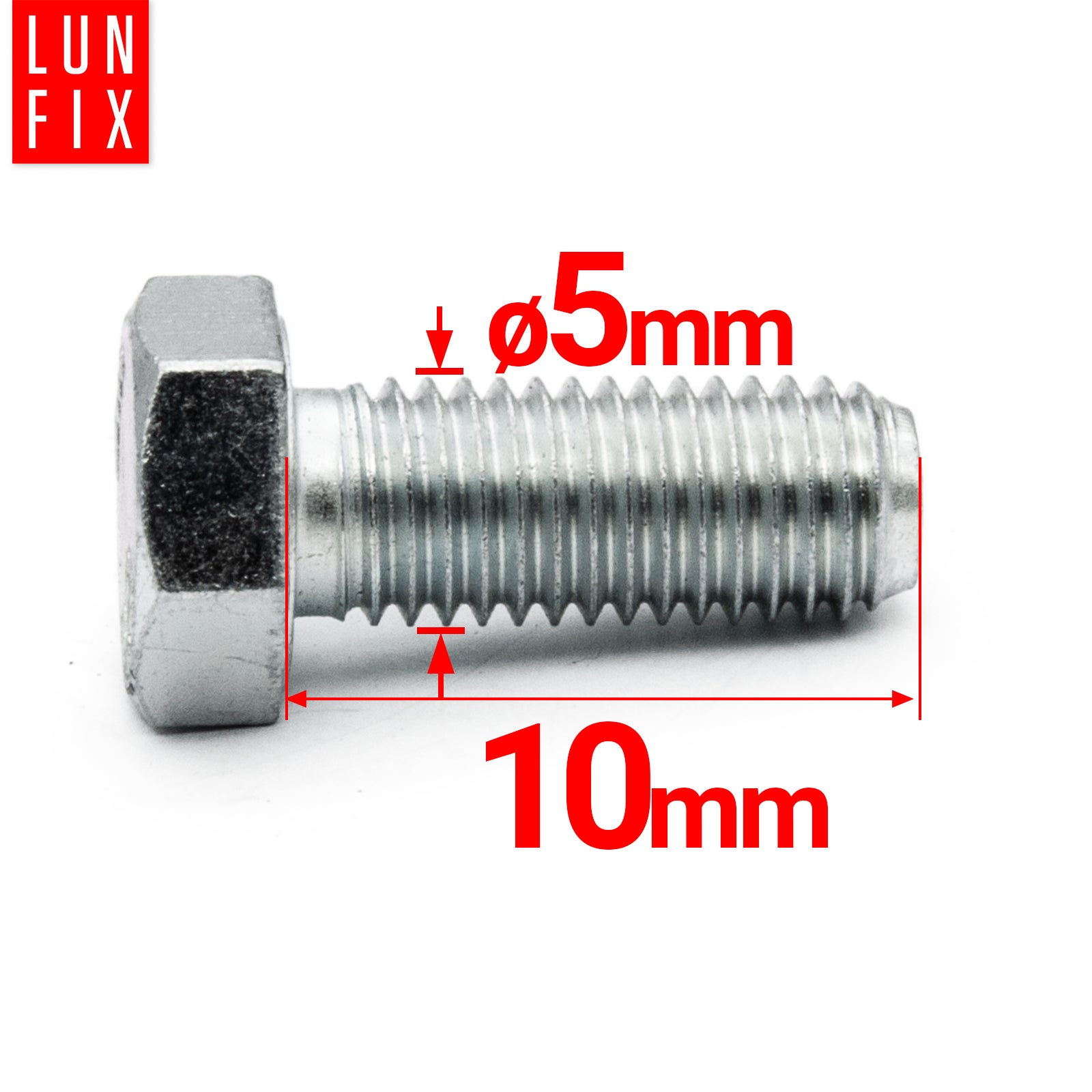 Śruba sześciokątna M5 10 mm DIN 933 kl. 5.8 1kg