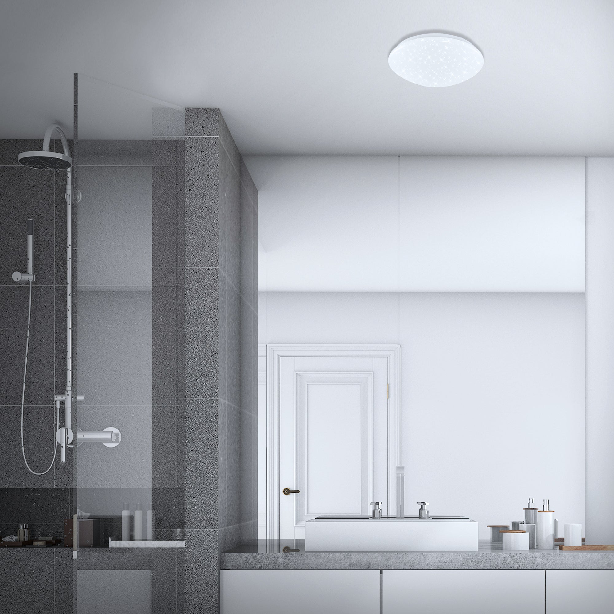 Lampe LED pour salle de bains BRILONER LEUCHTEN ELIPSO, 12 W, 1200 lm, IP44, blanc, plastique-métal, Ø 28 cm - 7