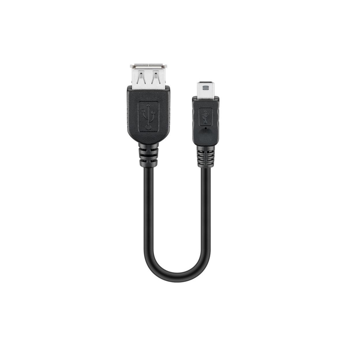 Goobay 95006 câble USB USB 2.0 0,2 m USB A Mini-USB B Noir | Leroy Merlin