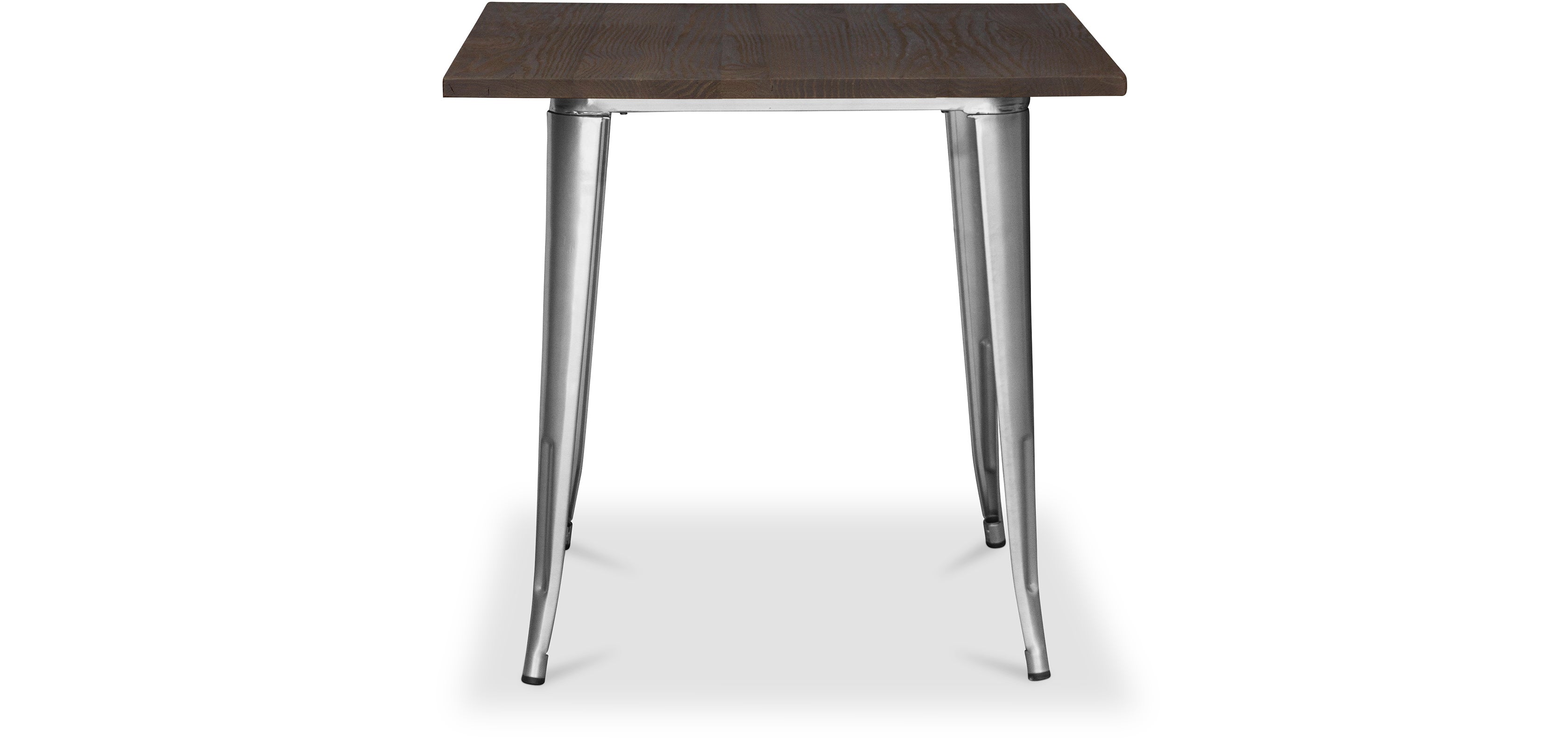 Table à manger Industriel Bistrot Metalix - 80 cm - Bois Foncé Noir - 3