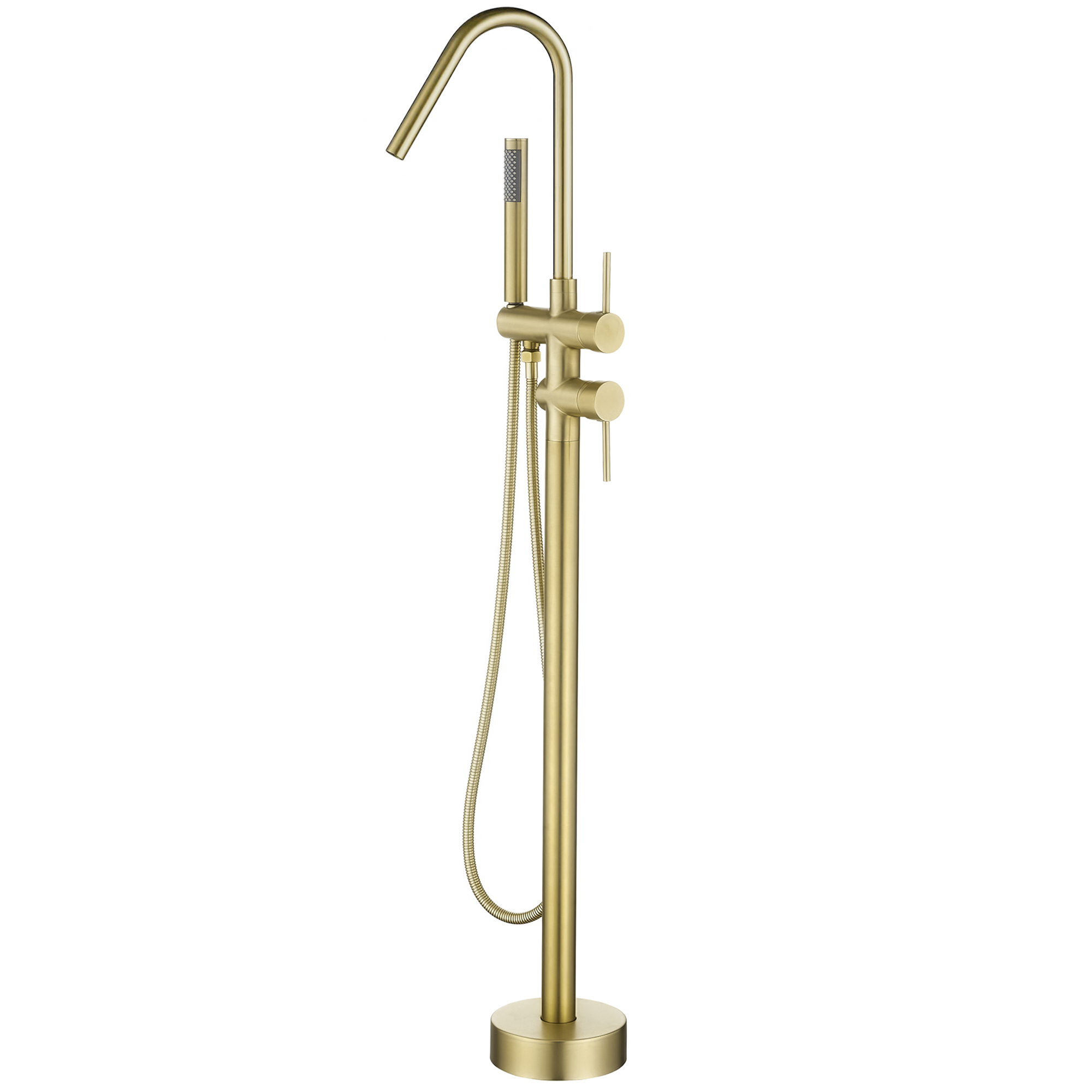 Robinet De Baignoire Autoportant Signature Hardware – Finition Bronze Huilé, Bec Rectangulaire Plat, Sur Pied