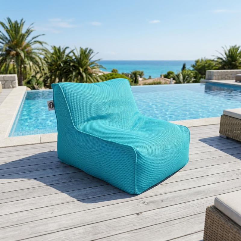 Fauteuil piscine XL flottant 100 × 90 × 70 cm intérieur / extérieur sans polystyrène – Bleu (DC10090-4) - 3