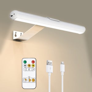 BIGMONAT Luz inalámbrica para pintar recargable, funciona con pilas, con control remoto, brillo regulable, lámpara de visualización con clip para tablero de dardos, galería de arte y fotos