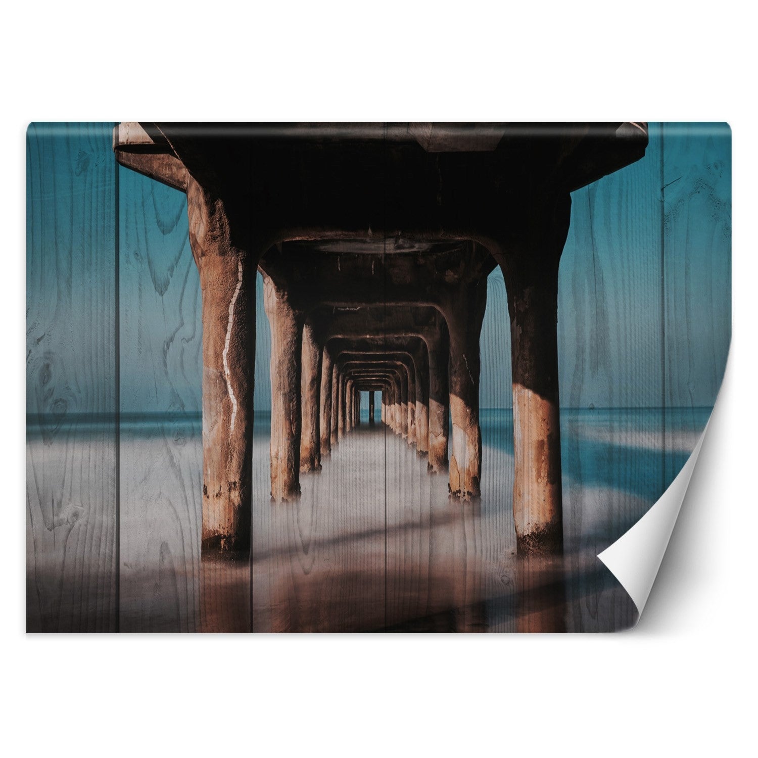 Fototapeta, Tunel drewniany pod molo 350x245