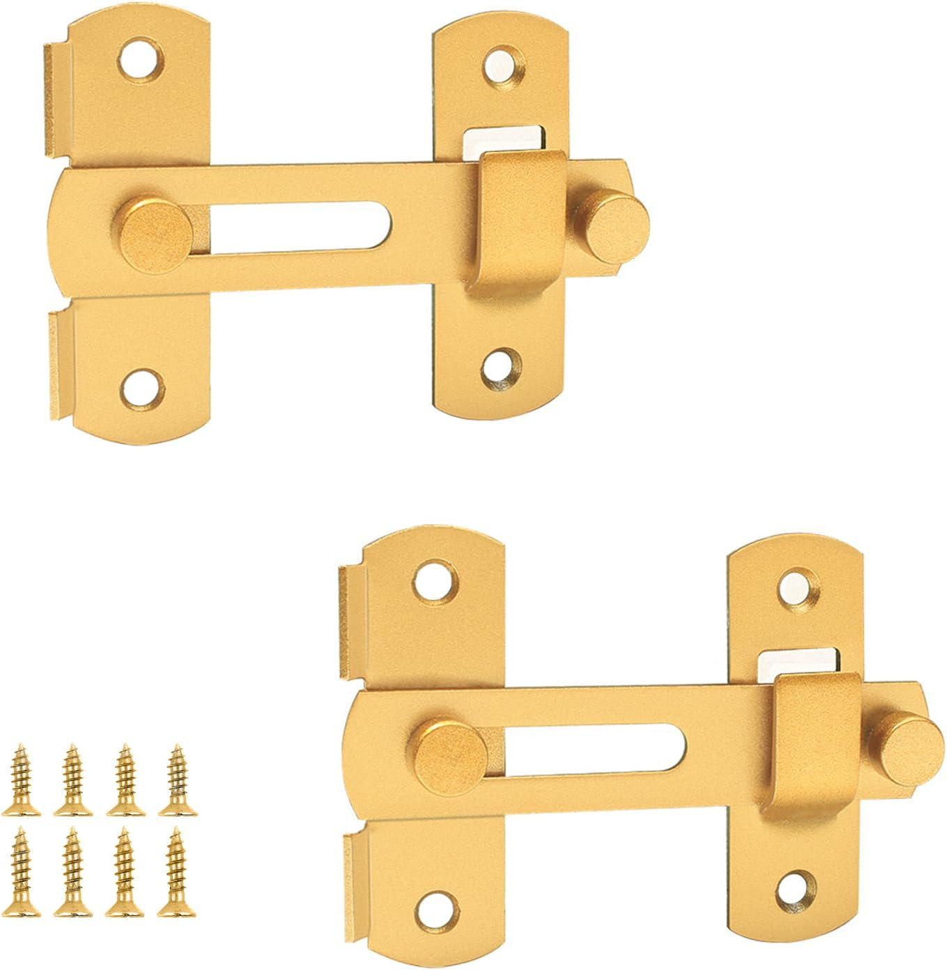 Zestaw zatrzasków do drzwi przesuwnych ze stali nierdzewnej ze śrubami do drzwi, szafek, okien i furtek ogrodowych, kolor złoty