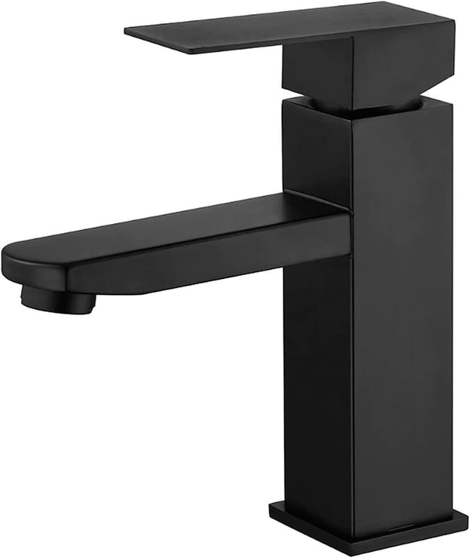 Jednouchwytowa bateria umywalkowa ze stali nierdzewnej w kolorze czarnym (wąż w zestawie), bateria umywalkowa, bateria łazienkowa