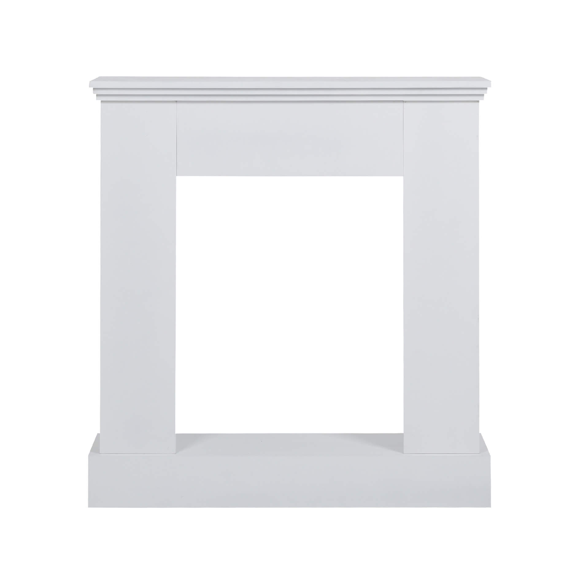 Marco chiminea rebecca mobili decorativa madera blanco moderno 98x93x23