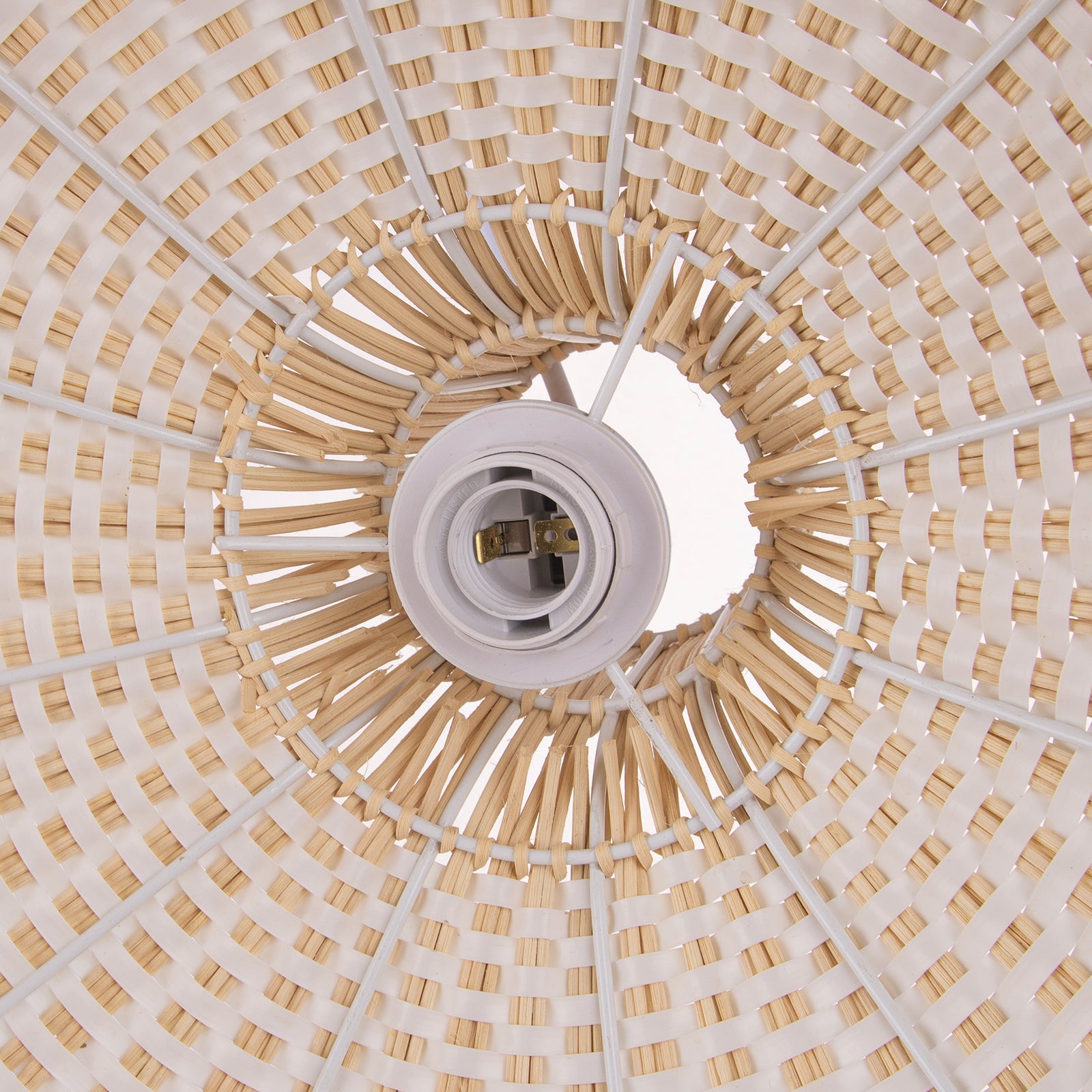 Luminaire en rotin pengant Luminaire de plafond panier blanc Lustre pour salon chambre à coucher D50 cm x H50 cm - 5