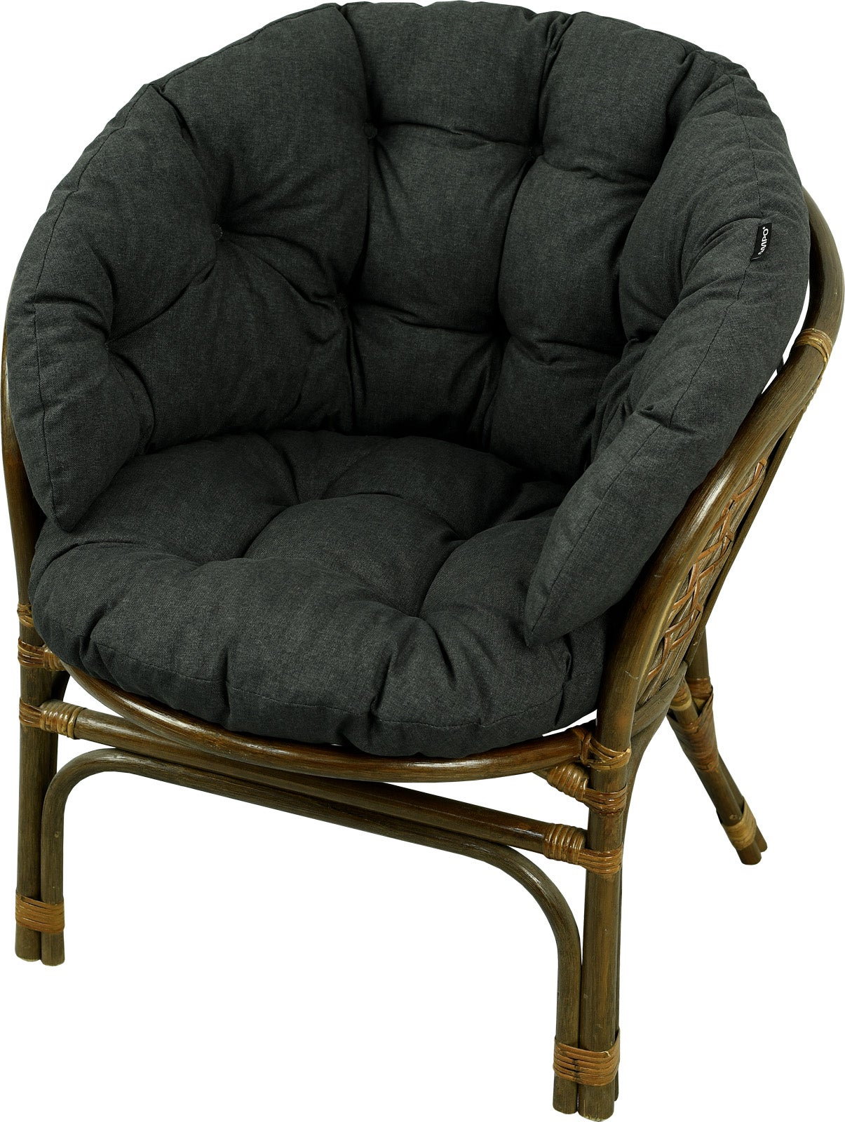 Poduszka na fotel rattanowy rattan AMPO ciemny szary wodoodporna 1 szt.