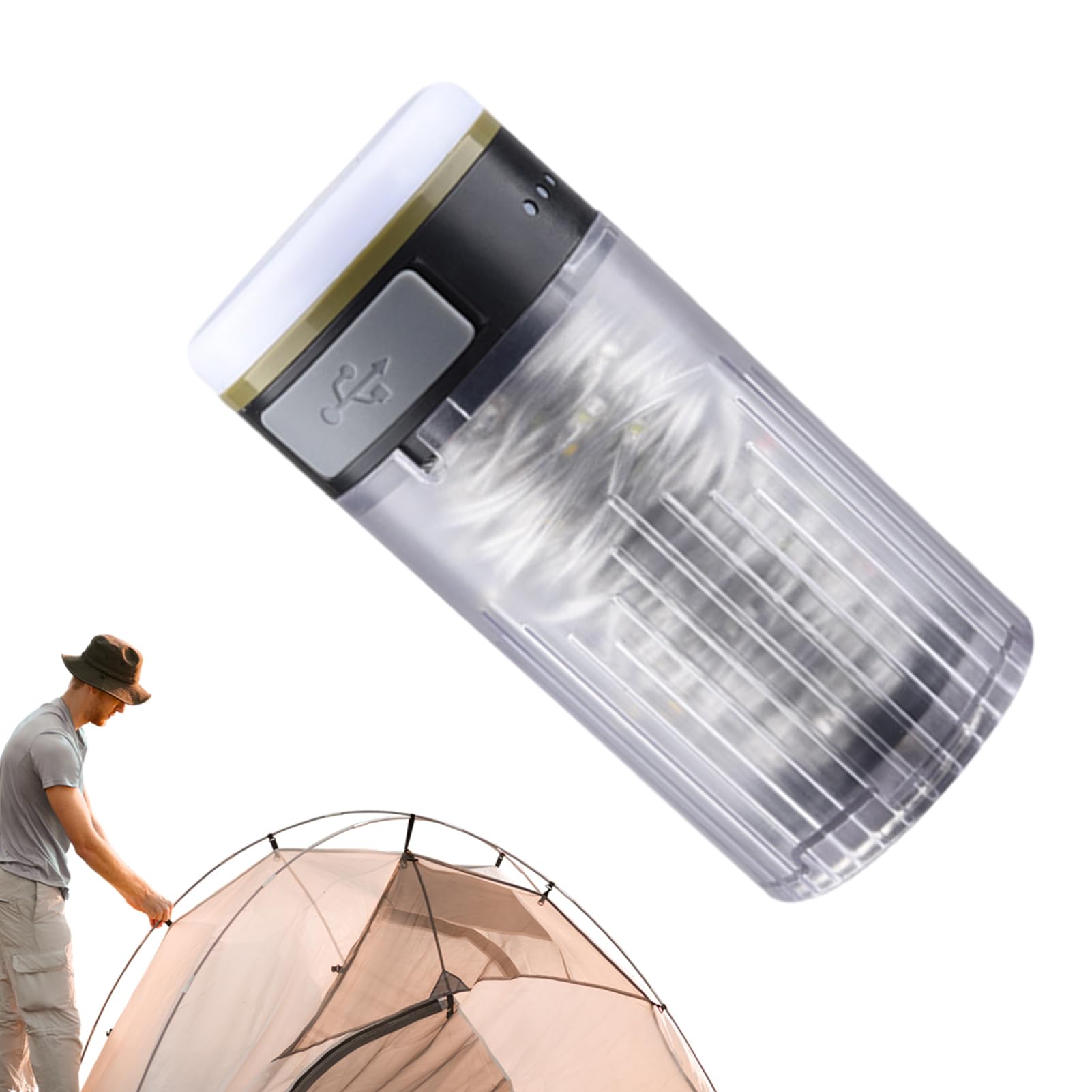 Girlanda świetlna LED do namiotu, solarne lampki ogrodowe, lampy kempingowe z możliwością ładowania, ciepłe światło, czarna