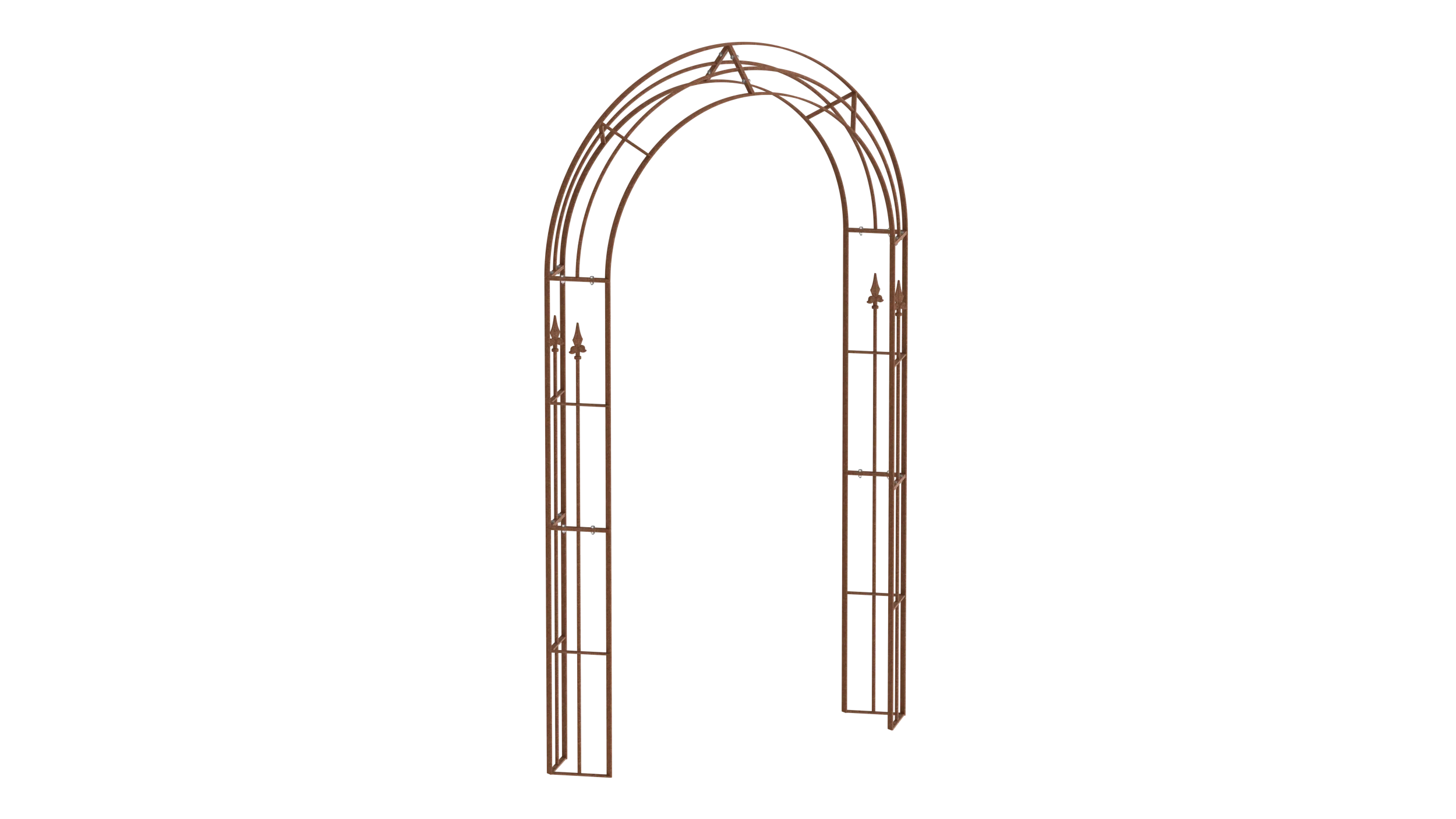 ELEO Arche de jardin en métal Cosenza, rouillée, 140x29x235 cm Arc à