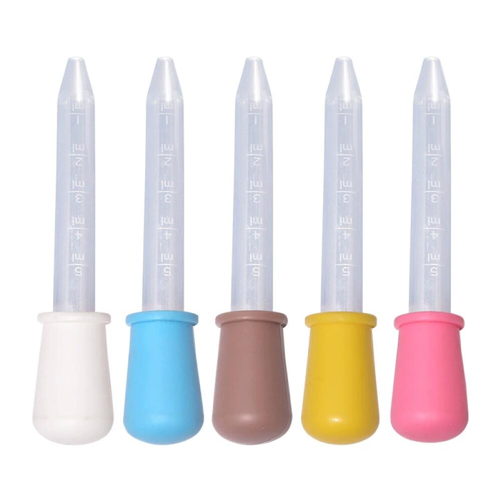Pipeta-zakraplacz, 5 szt. 5 ml pipety z podziałką z tworzywa sztucznego, przezroczyste pipety, pipety do cieczy, kroplomierze silikonowe