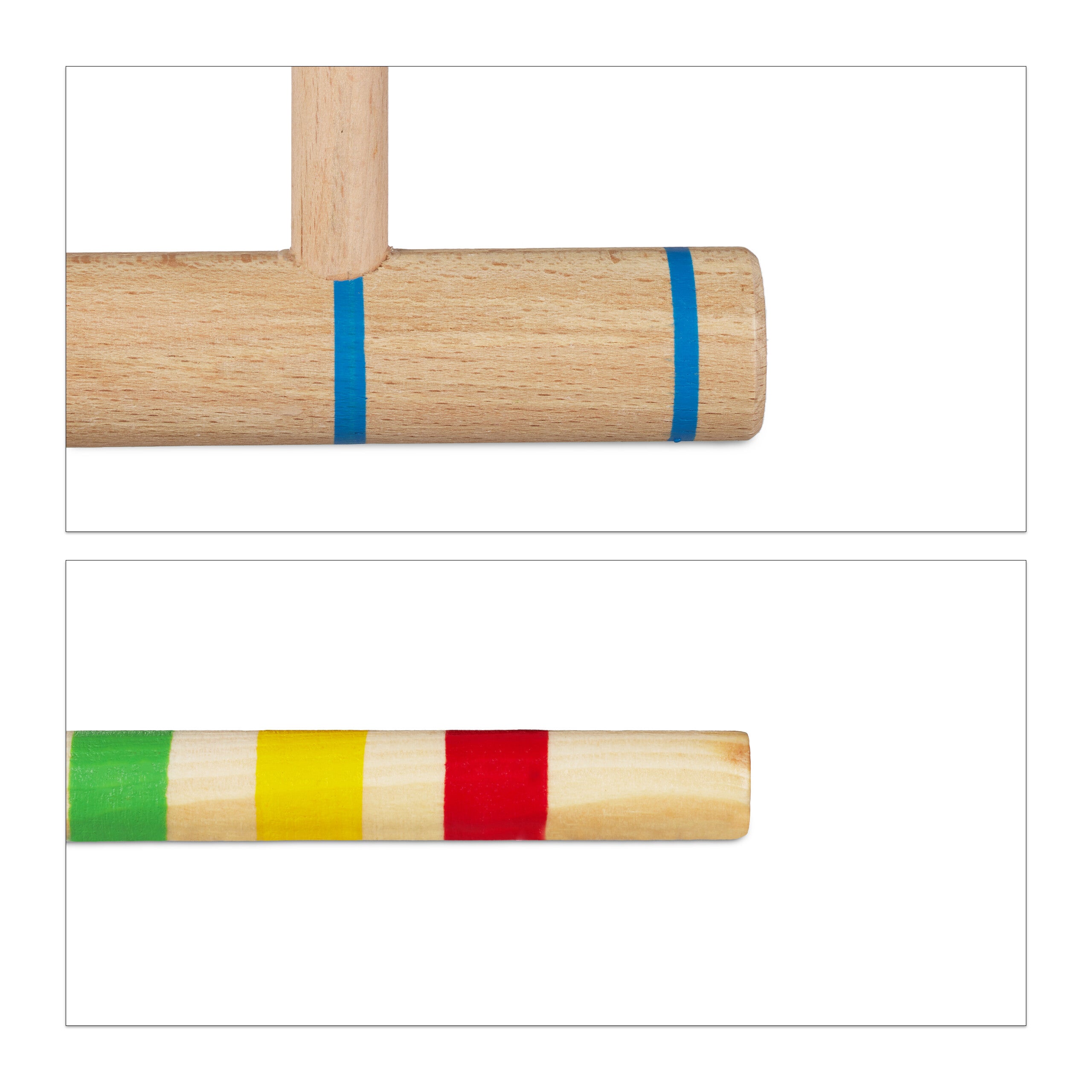Jeu de croquet, 8 joueurs, enfants et adultes, set complet avec sac, maillets, multicolore, Relaxdays - 7
