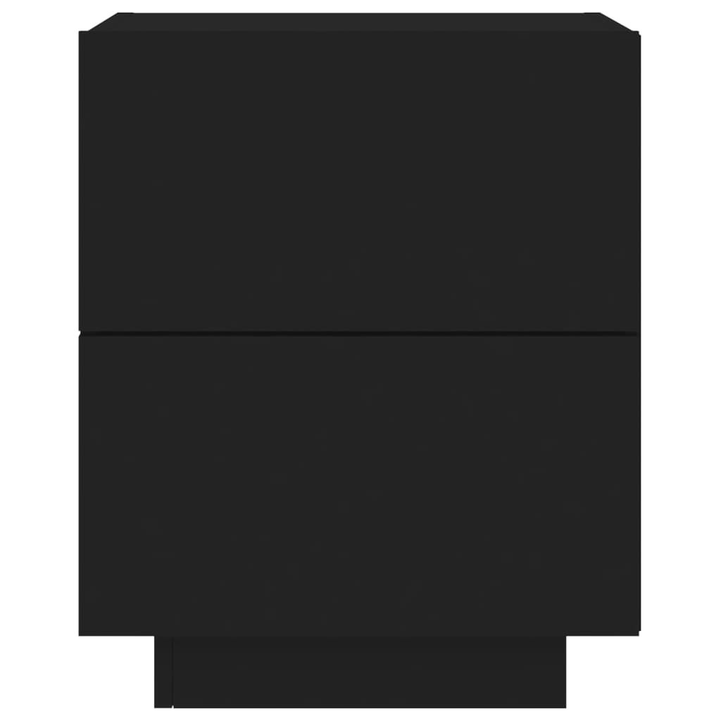 Table de chevet avec éclairage LED, bois composite noir - COMFORTXL - 7