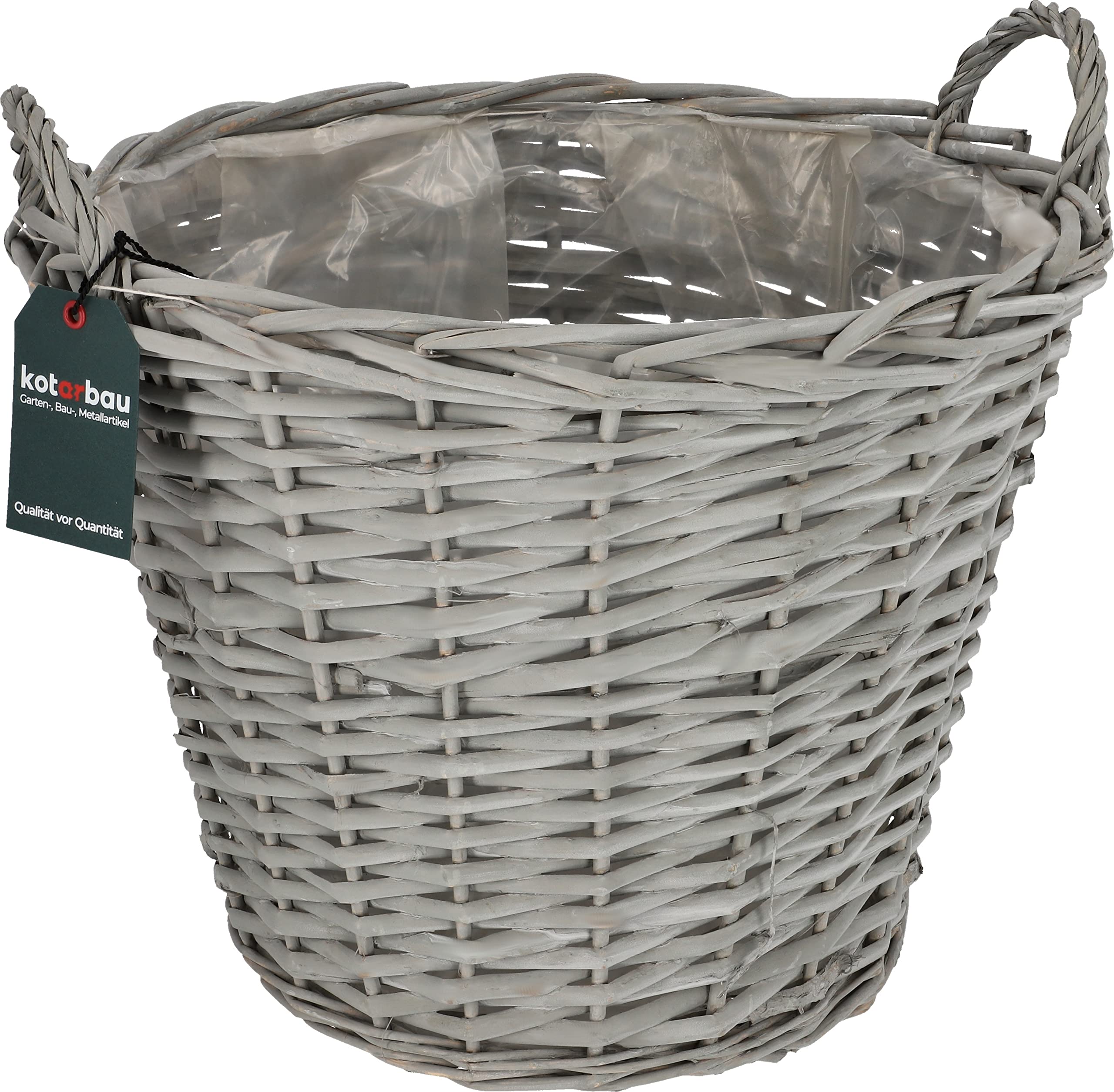 Kosz wiklinowy donica osłonka kwiaty choinka fi 38 cm - Kolor szary - KOTARBAU