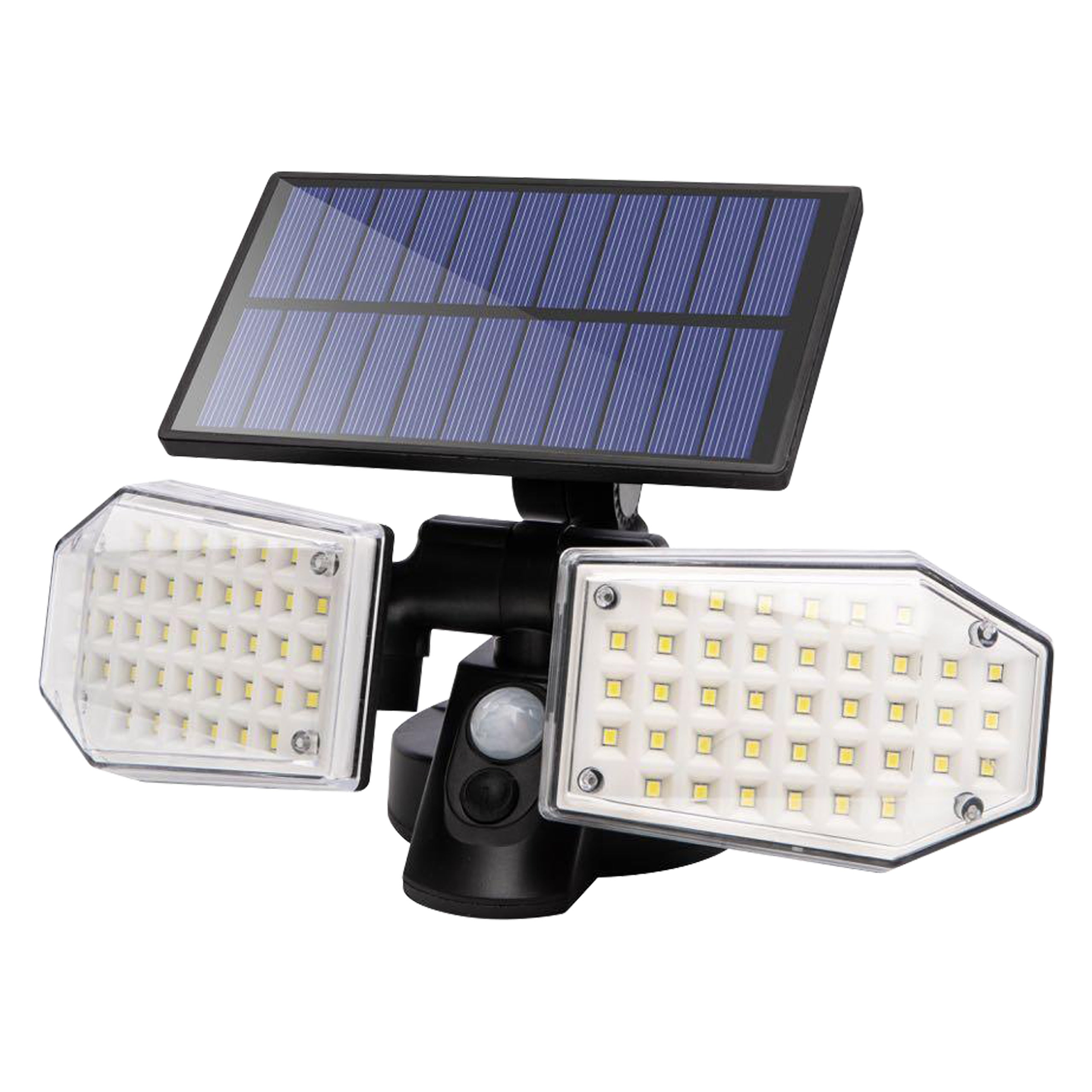 Naświetlacz solarny LED czujnik ruchu PIR 78xSMD 15W IP65 zimna biel 5500K czarny MasterLED