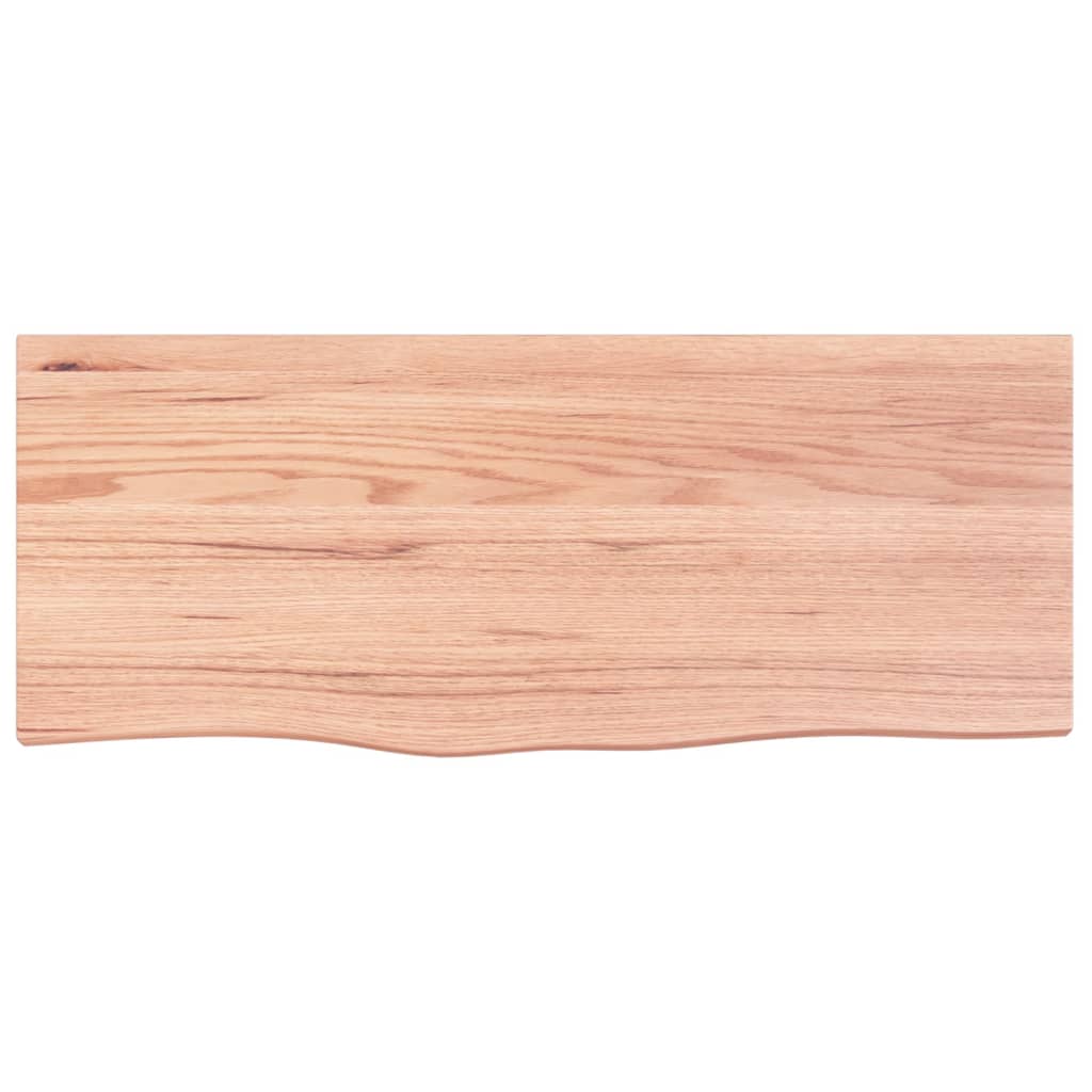 étagère murale marron clair 100x40x2cm bois chêne massif traité - 2