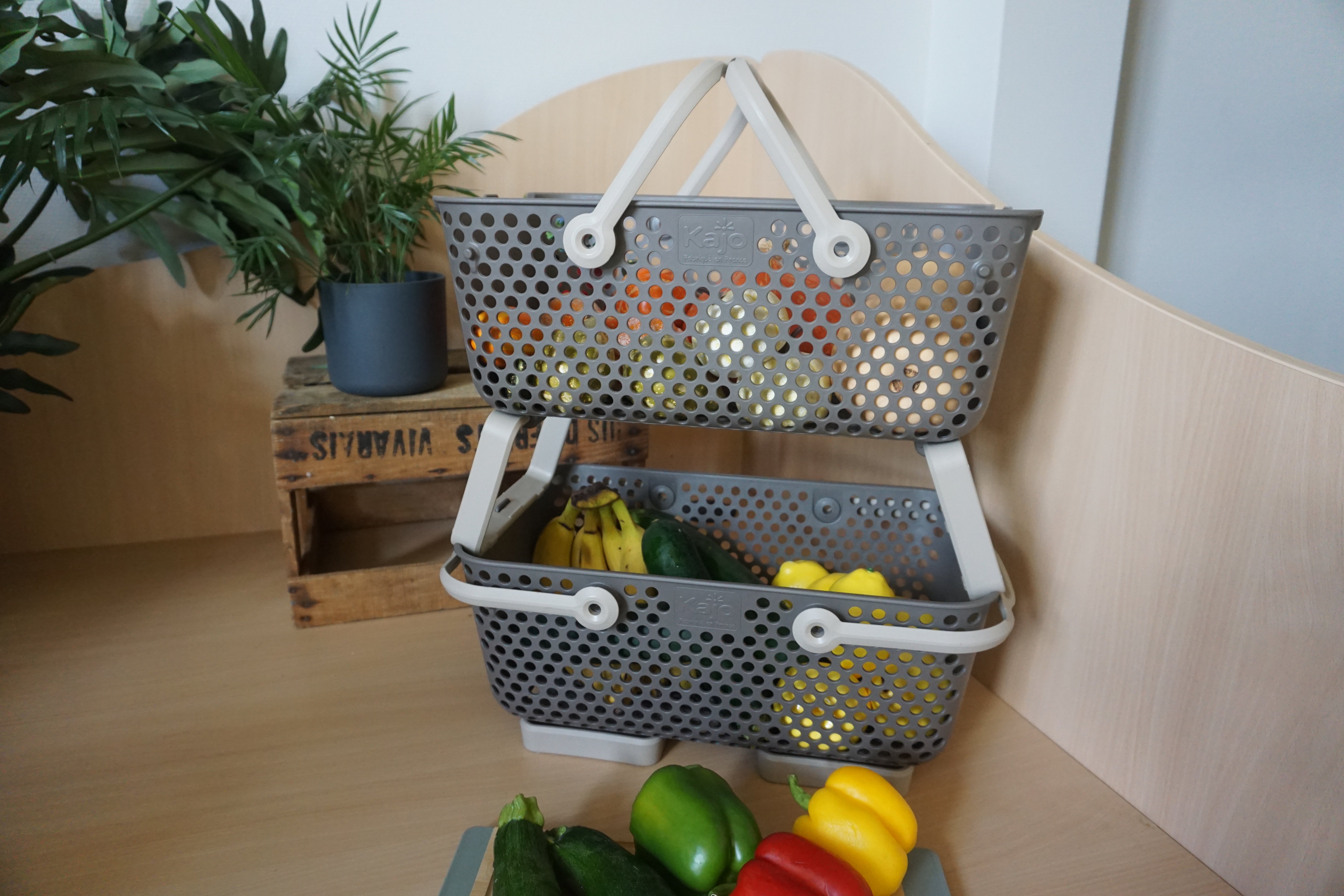 Panier De Rangement Suspendu En Métal Pour Cuisine - Bureau - Salle De Bain - Armoire / 35*25*14cm