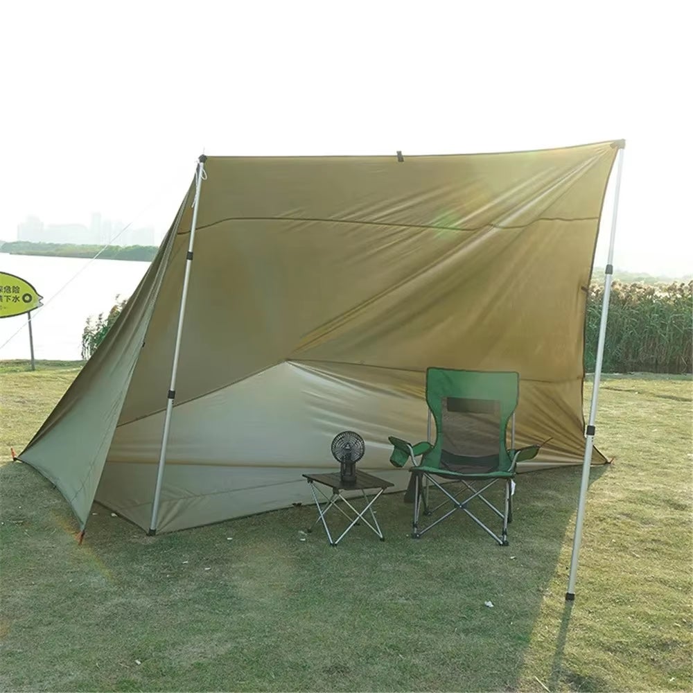 Autrucker lona parasol, refugio para sol y lluvia (camping), toldo impermeable para exteriores, 19 puntos de fijación, fácil de empacar, 3 x 4 m