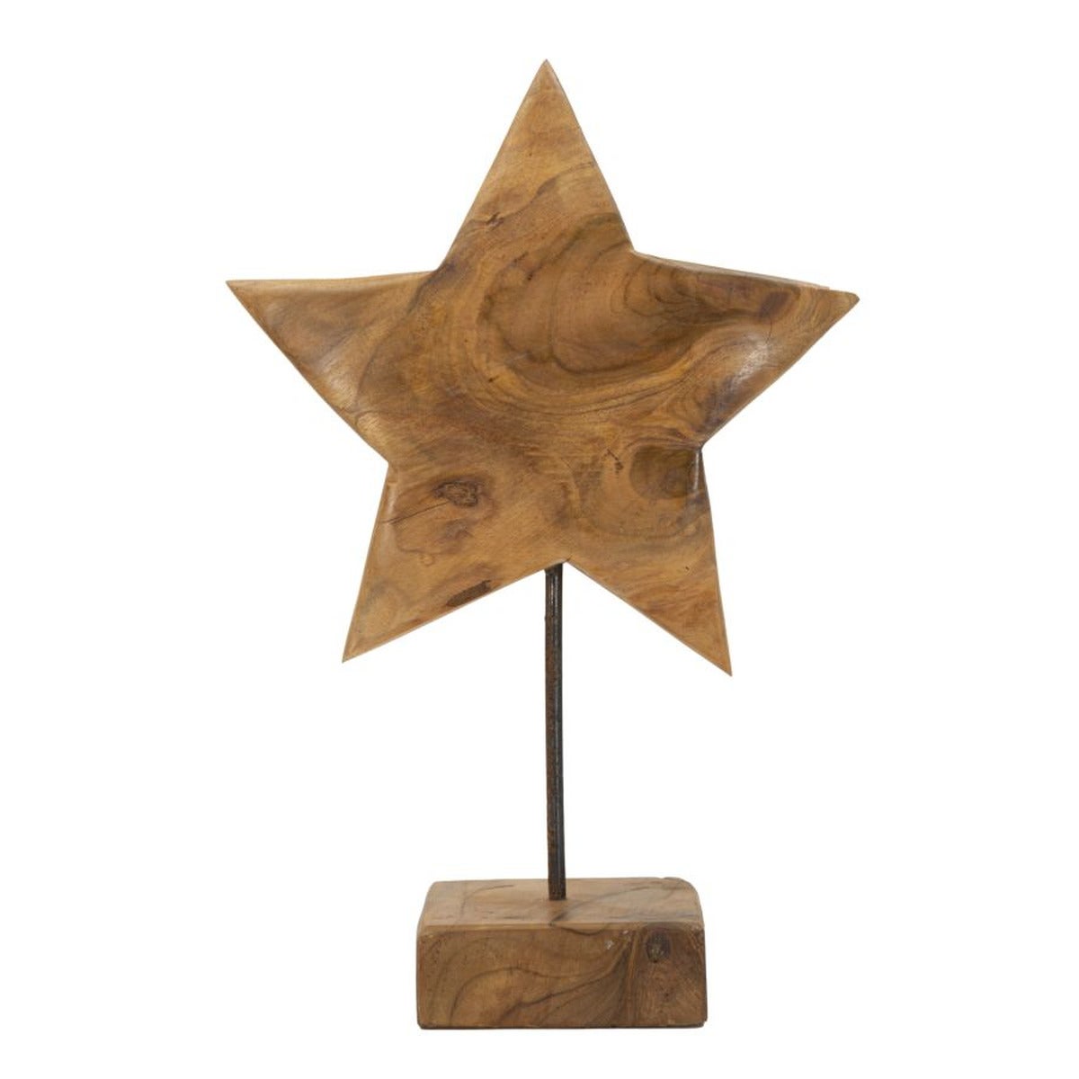 Rzeźba Gwiazda, Drewno, Brązowy, Seven Design