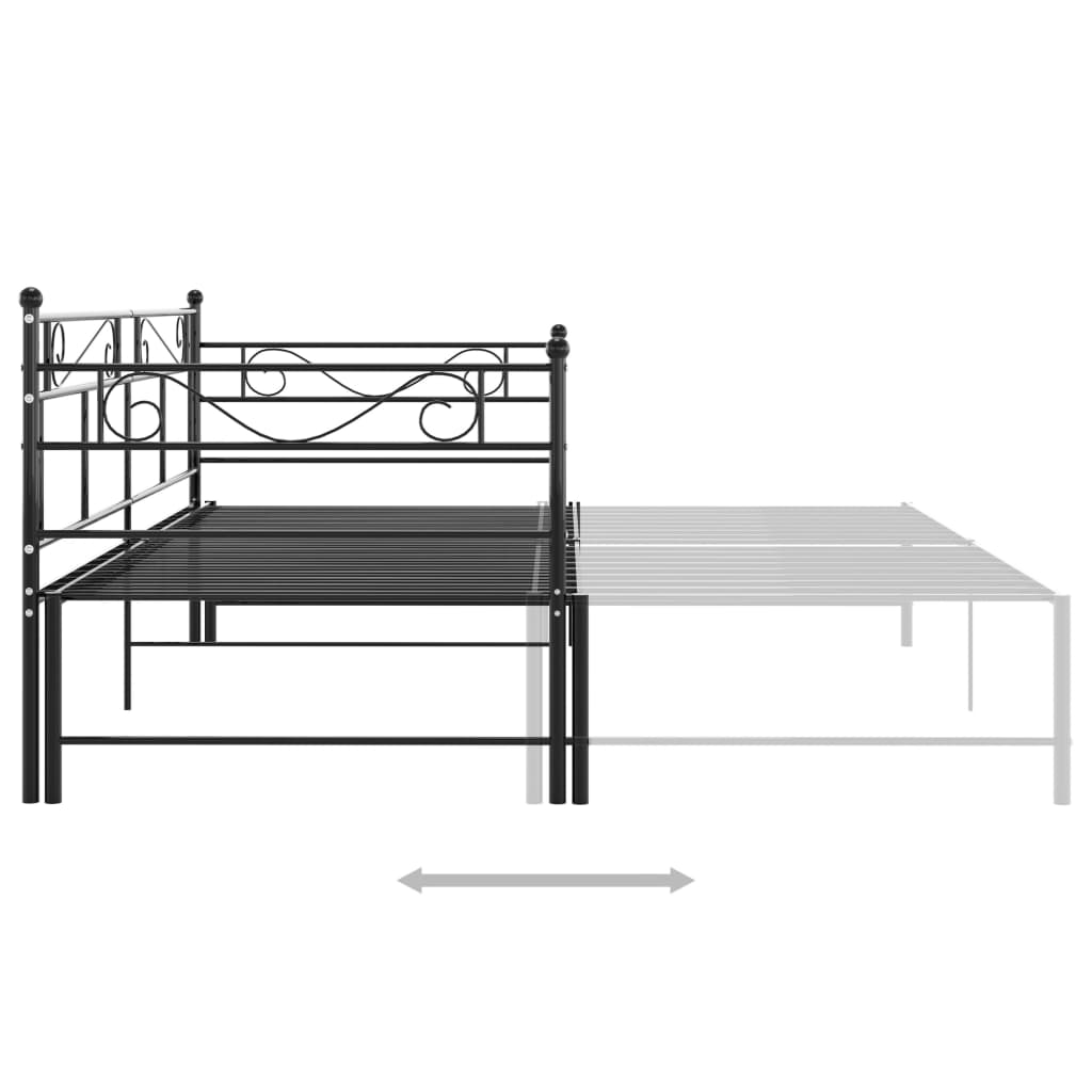 Maison Exclusive - Cadre de canapé-lit extensible sans matelas Noir Métal 90x200cm - 5