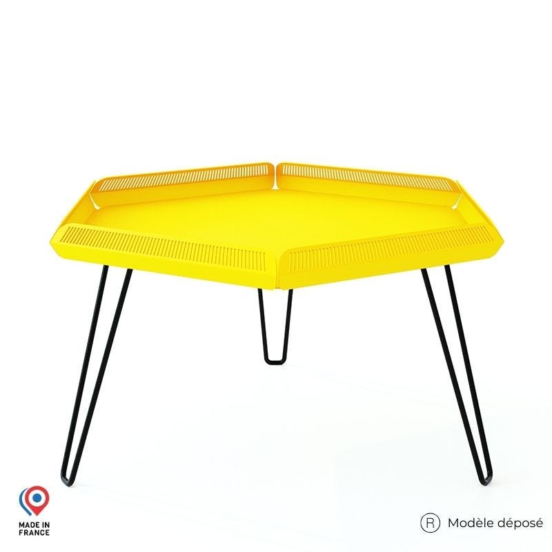 Table Basse De Jardin Hexagonal En Acier Jaune 4 Places Leroy Merlin table-basse-de-jardin-hexagonal-en-acier-jaune-4-places-leroy-merlin