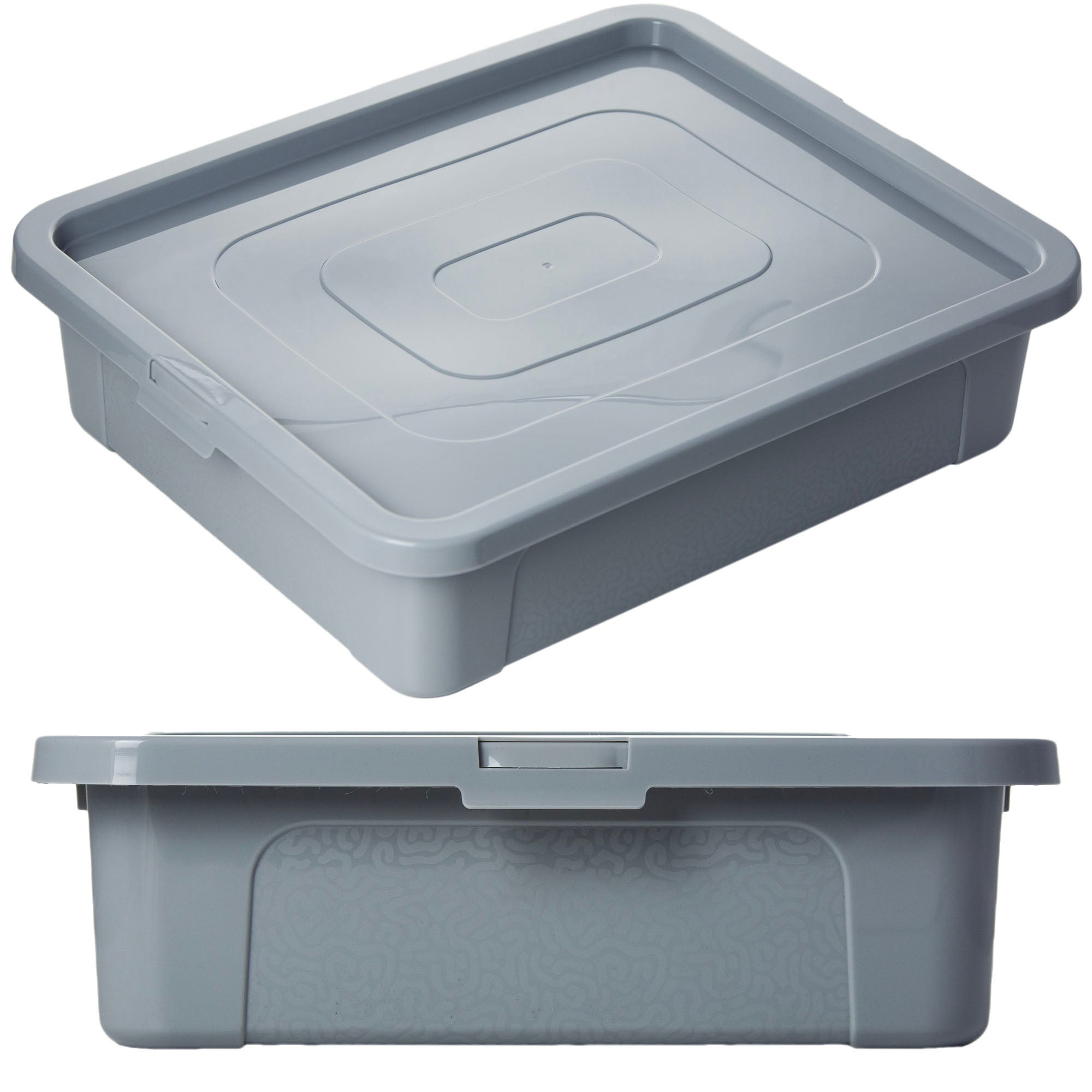 Pojemnik Pudło Plastikowe Pojemniki Z Pokrywą MultiBox 40x33x10 cm, 10 L Szary