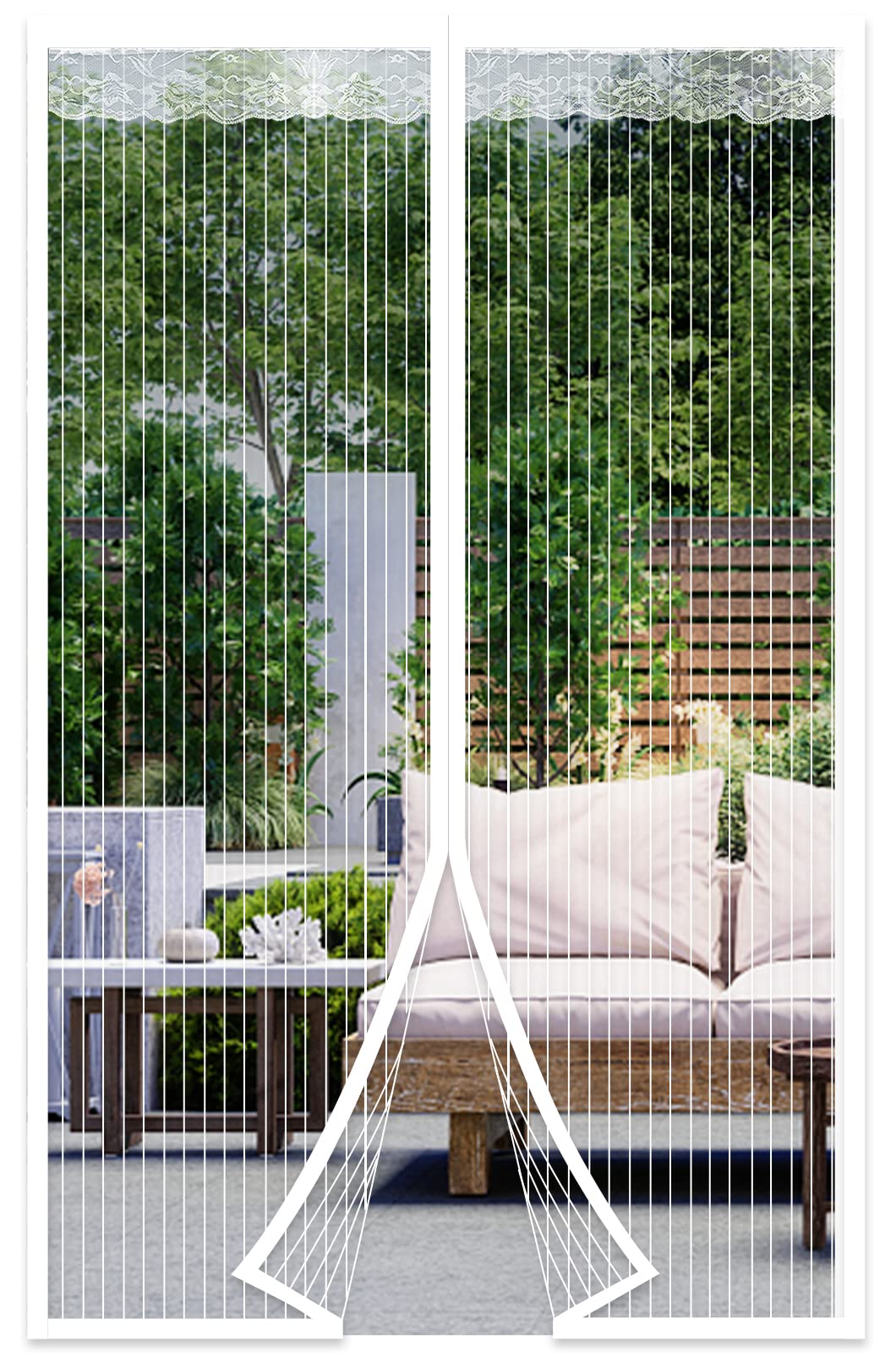 Mosquitera Magnética 285 X 280 Cm Cierra Automáticamente Cortina Mosquitera Puerta Exterior Sin Taladrar Fácil De Ensamblar Para Puerta De Balcón, Gris