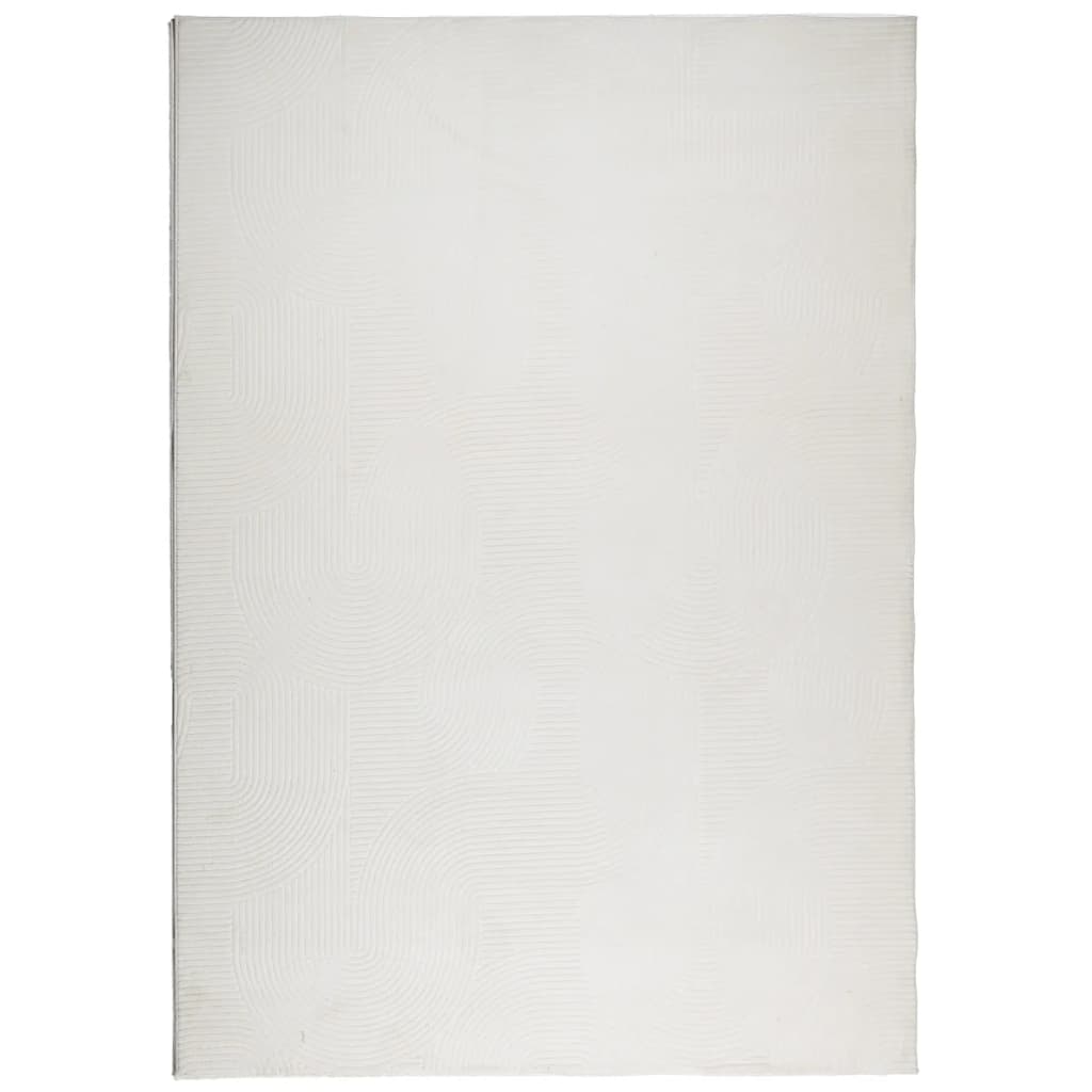 Alfombra de pelo corto look escandinavo iza crema 140x200 cm
