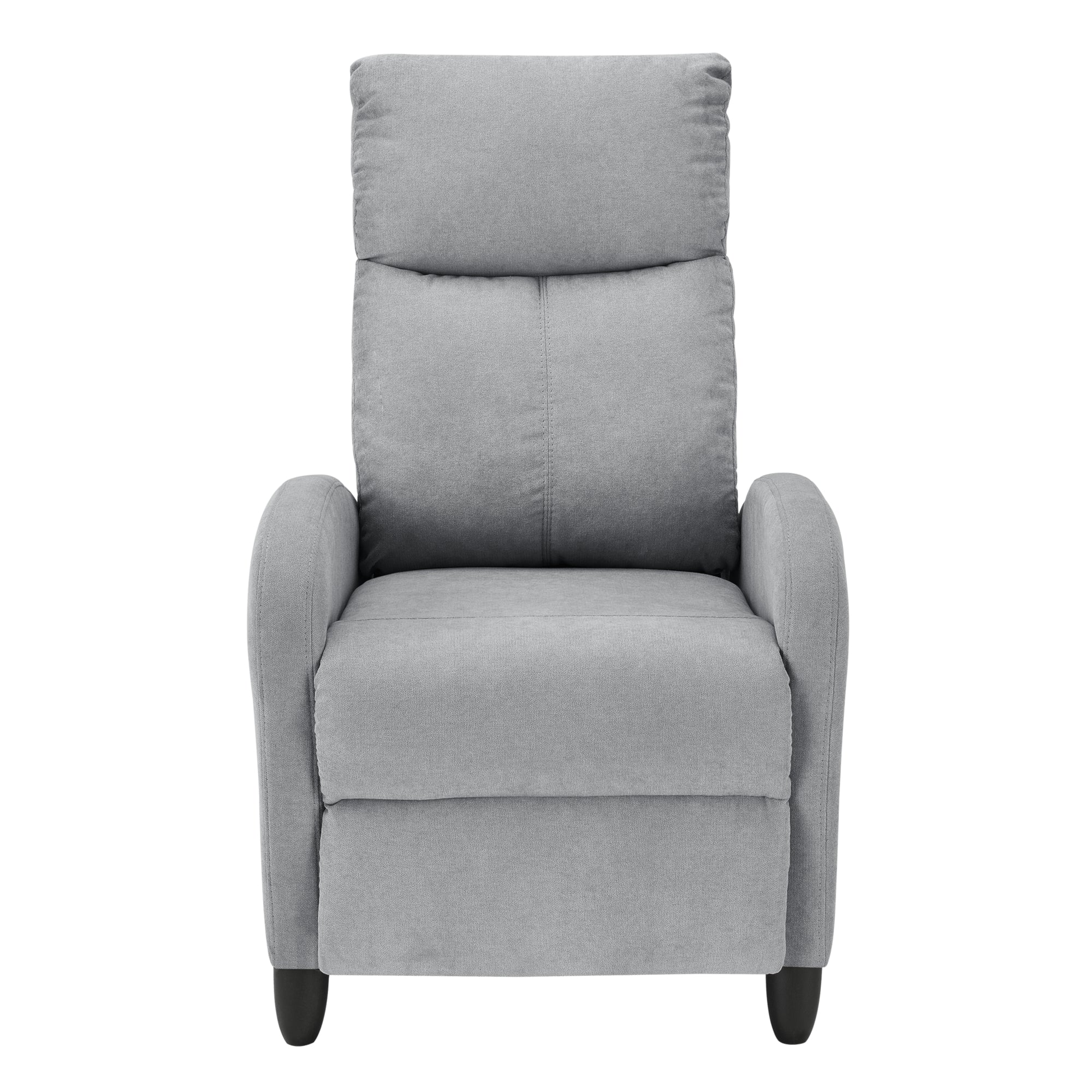 Sillón relax con respaldo reclinable y reposapiés tapizado textil gris claro 03_0005213