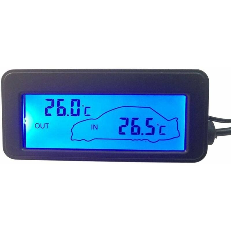 Zewnętrzny termometr samochodowy DC12V Cyfrowy termometr samochodowy z podświetleniem Mini termometr LCD