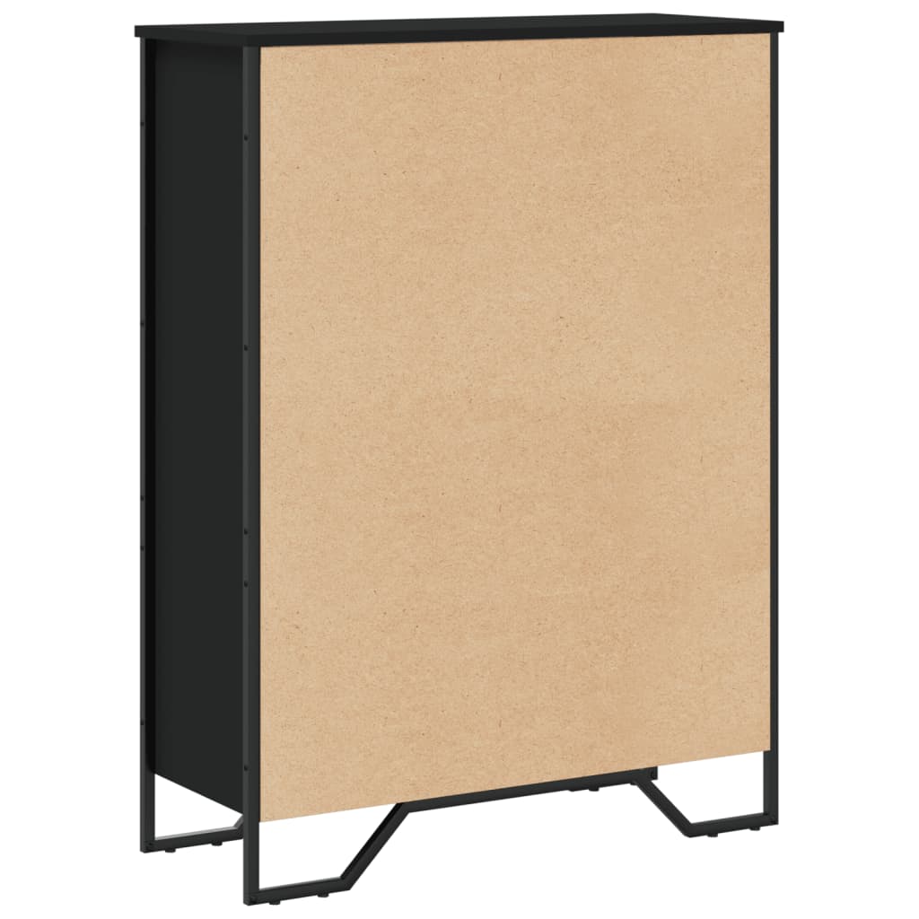 Bibliothèque noir 80x31x106 cm bois d'ingénierie vidaXL - 6