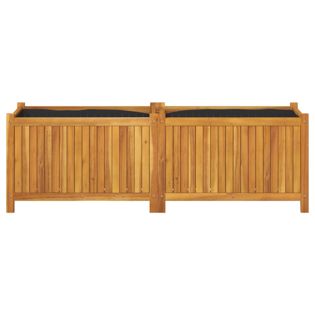 Jardinière avec doublure 153 x 38,5 x 50 cm en bois massif d'acacia - 4