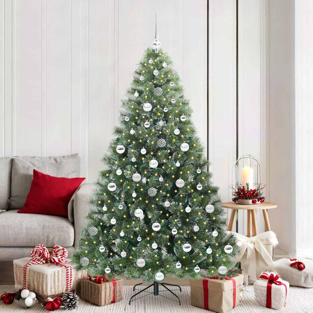 Sztuczna choinka z 300 diodami LED Zielony 180 cm PE i PVC