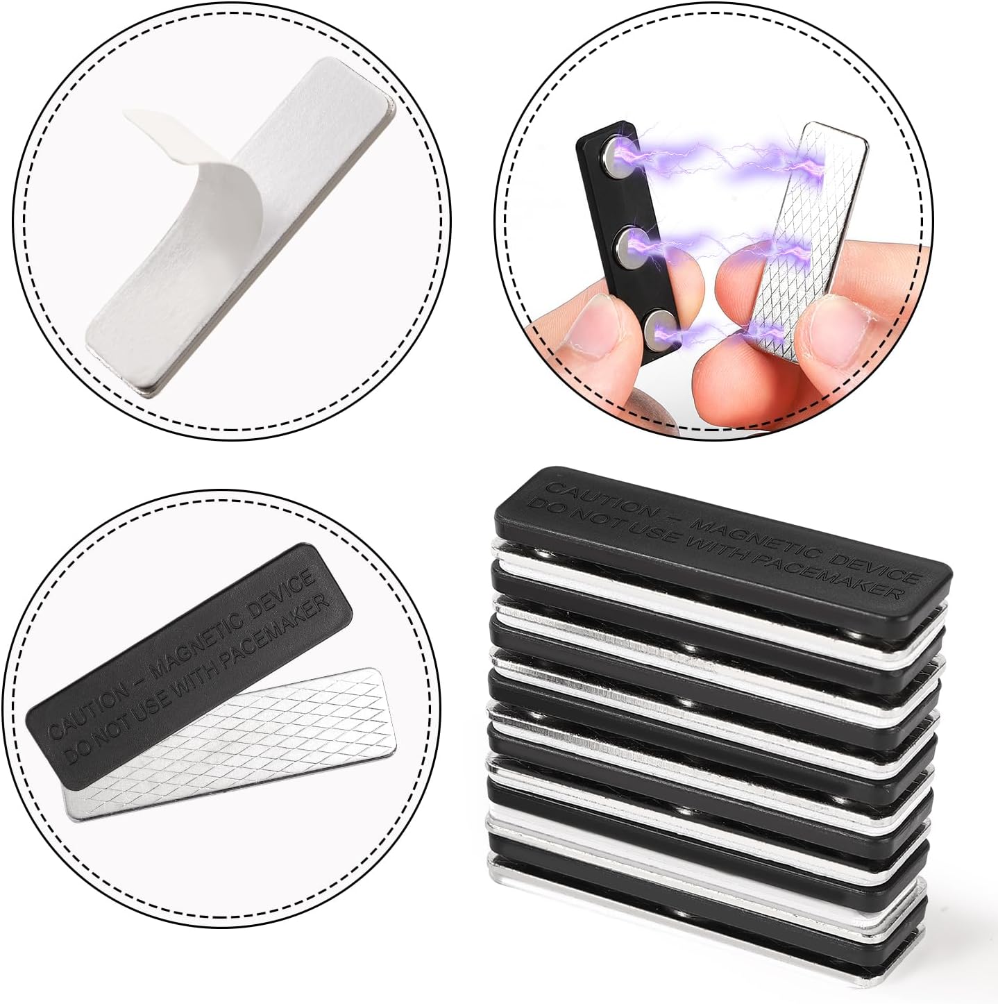 8 aimants pour rideaux occultants, accessoires pour rideaux, aimants pour rideaux avec clips magnétiques adhésifs - 4