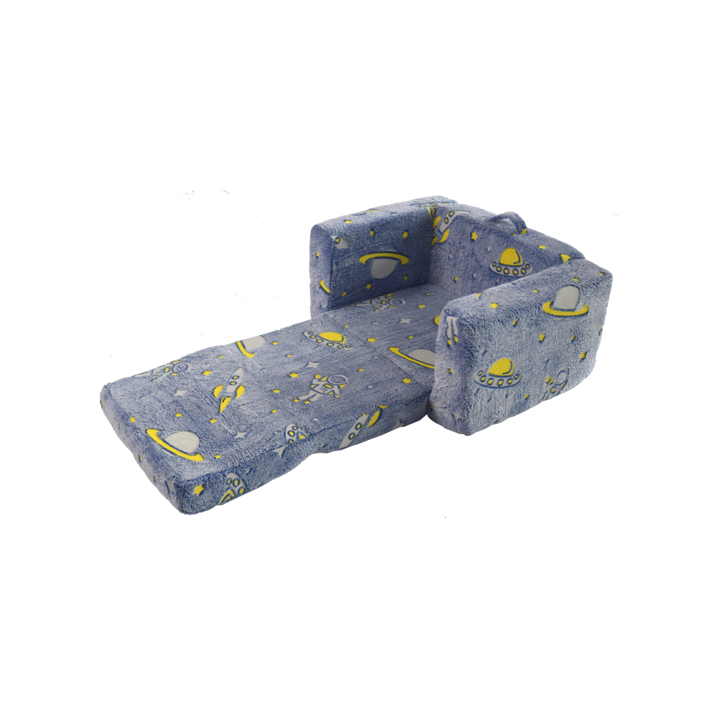 Chaise pliante pour enfant en bas âge, canapé-lit pour enfant en peluche douce et lumineuse (pliable),chaise longue confortable pour filles et garçons - 4