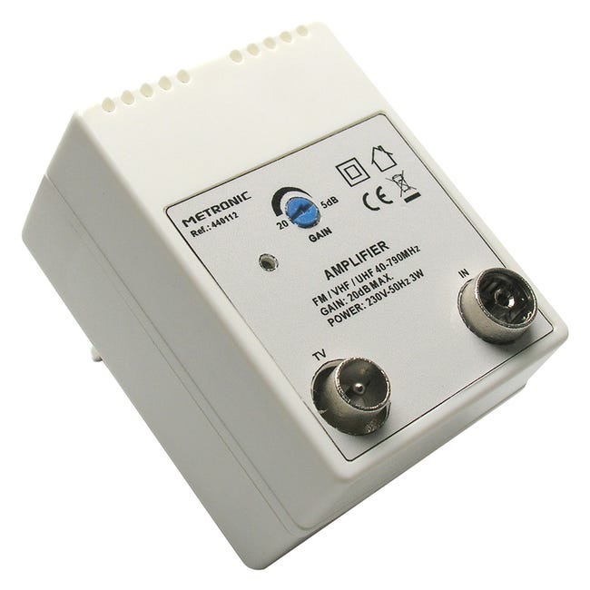 Antenne Tv Amplificateur 20 DB Avec Réglage - Prise IEC | Pour Meilleure Réception Amplificateur Antenne Tv 4 Sorties Antenne Tv Amplificateur 20 DB Avec Réglage - Prise IEC | Pour Meilleure Réception Amplificateur Antenne Tv 4 Sorties