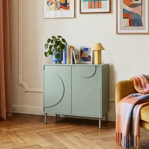 VEDECASA Cassettiera stretta aradio con 5 cassetti in tessuto stile